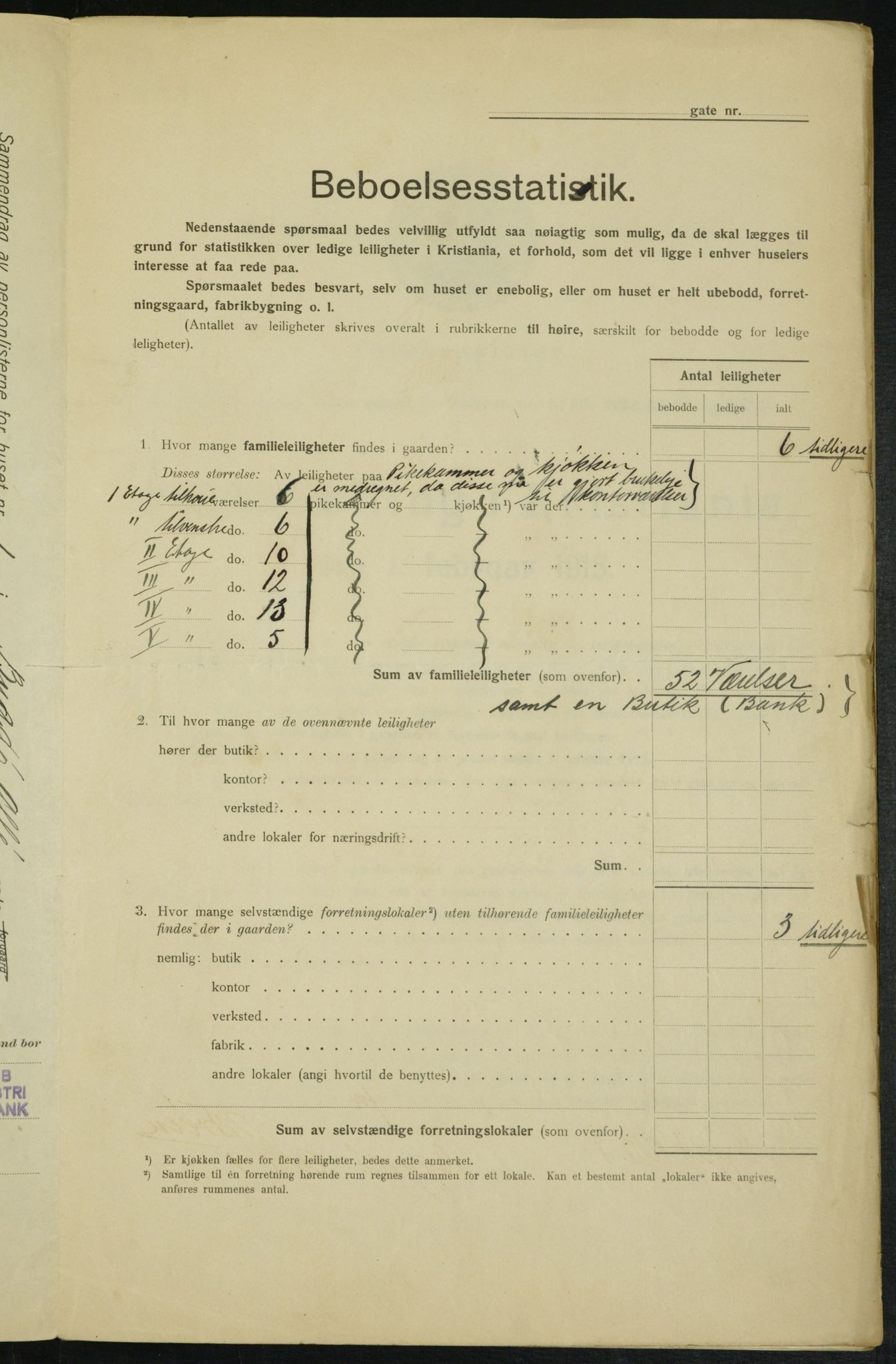 OBA, Municipal Census 1915 for Kristiania, 1915, p. 10184