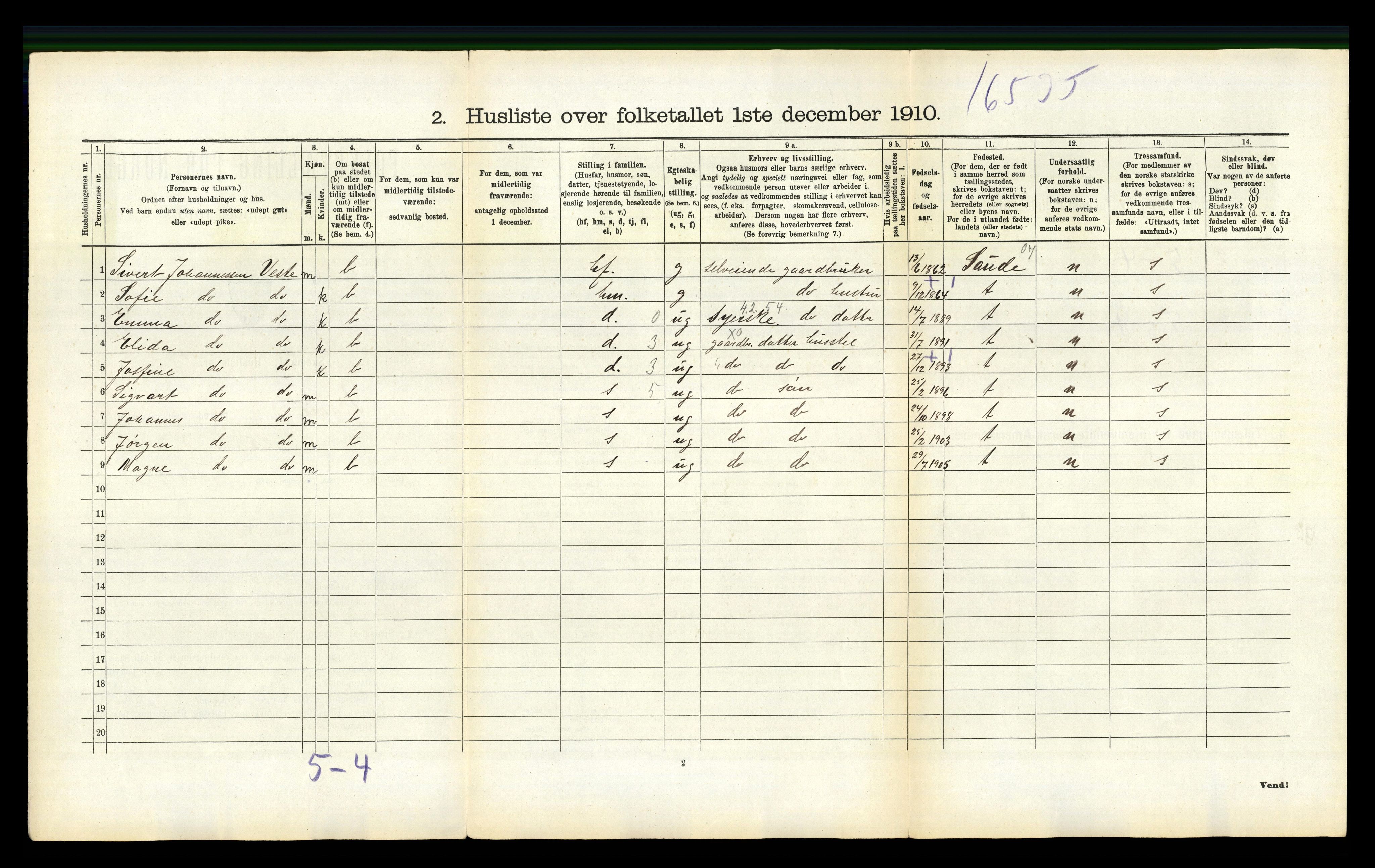 RA, 1910 census for Skåre, 1910, p. 351