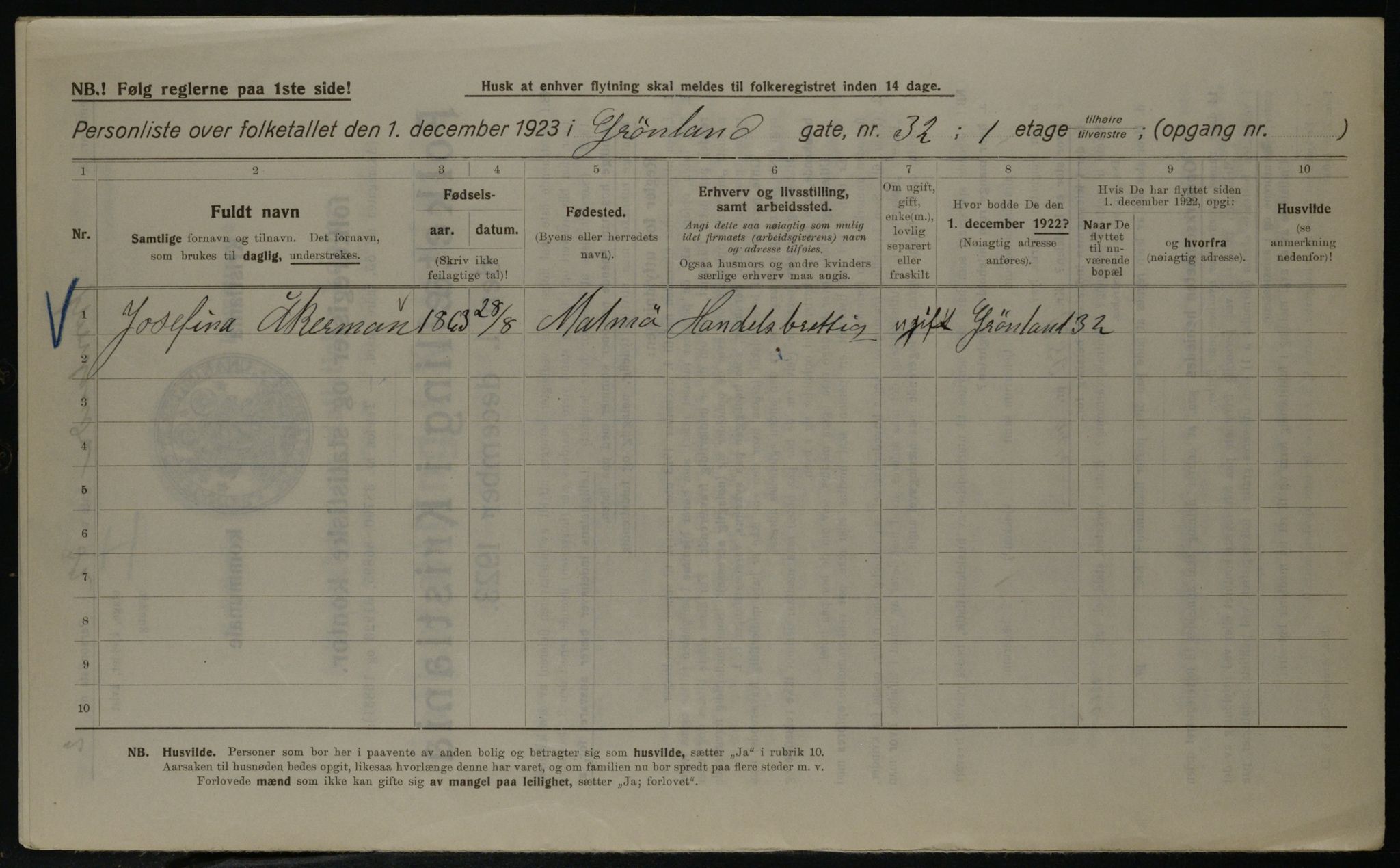 OBA, Municipal Census 1923 for Kristiania, 1923, p. 35353