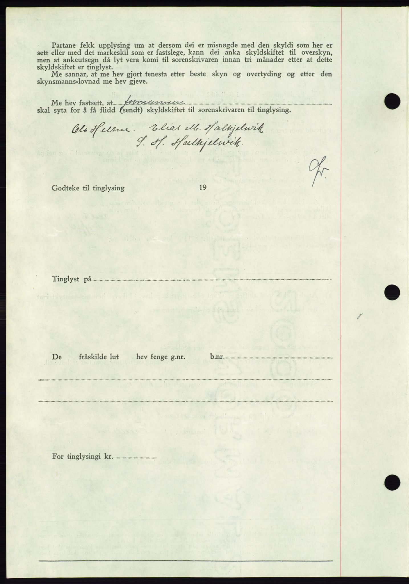 Søre Sunnmøre sorenskriveri, AV/SAT-A-4122/1/2/2C/L0066: Mortgage book no. 60, 1938-1938, Diary no: : 1461/1938