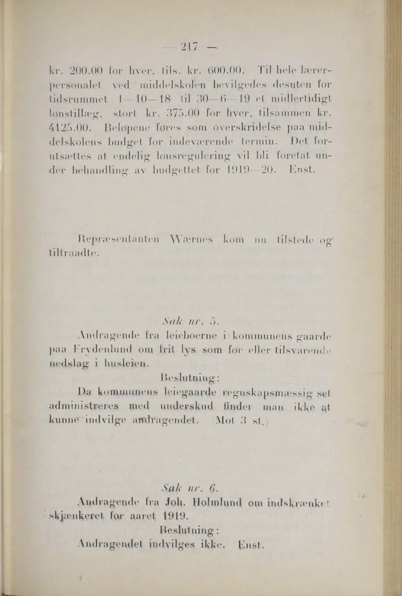 Narvik kommune. Formannskap , AIN/K-18050.150/A/Ab/L0009: Møtebok, 1919