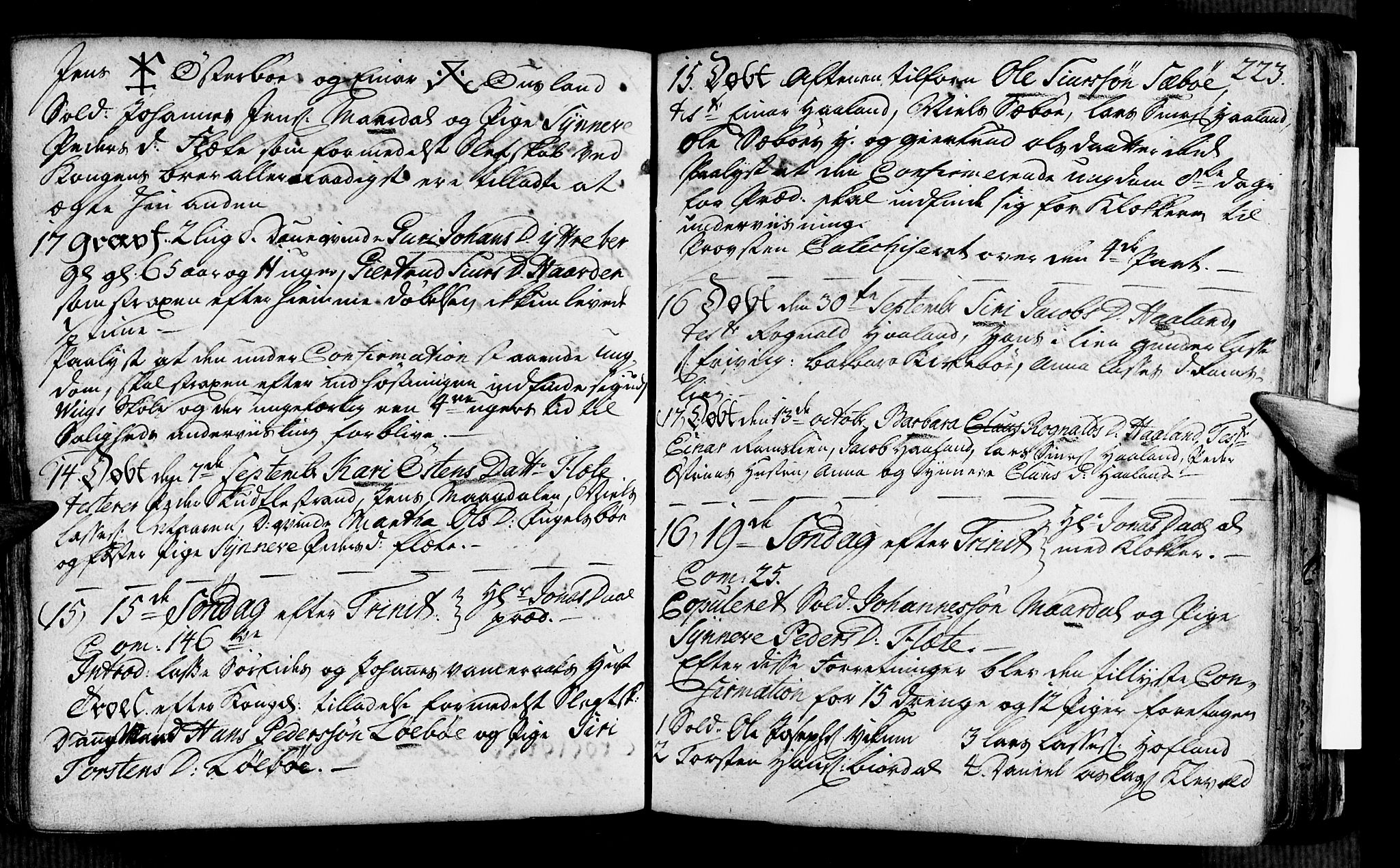 Vik sokneprestembete, AV/SAB-A-81501/H/Haa/Haaa/L0002: Parish register (official) no. A 2 / 3, 1740-1755, p. 223