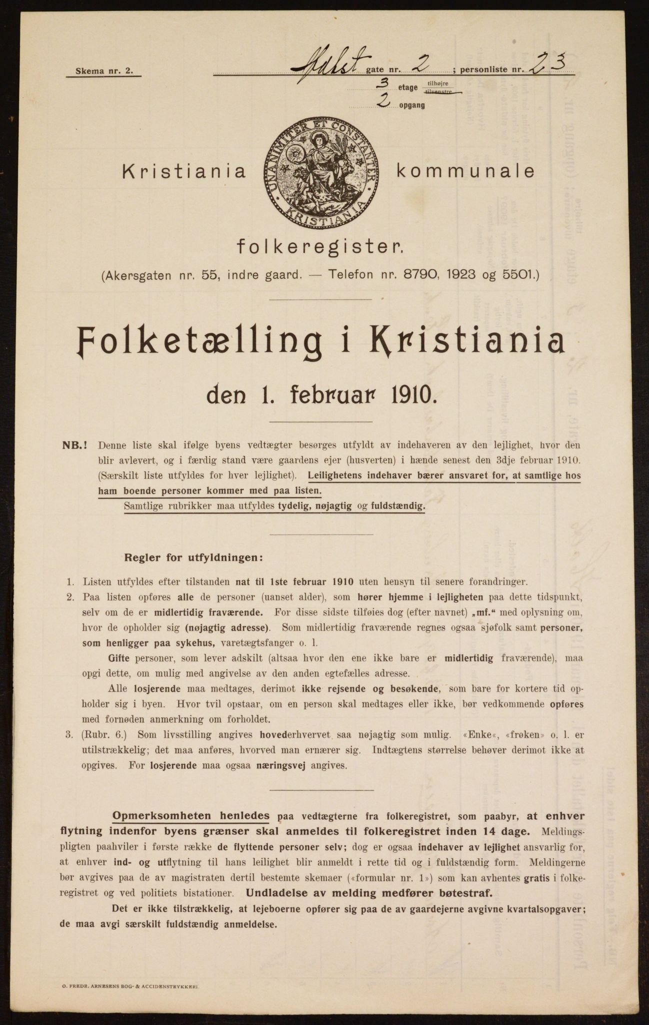 OBA, Municipal Census 1910 for Kristiania, 1910, p. 40135