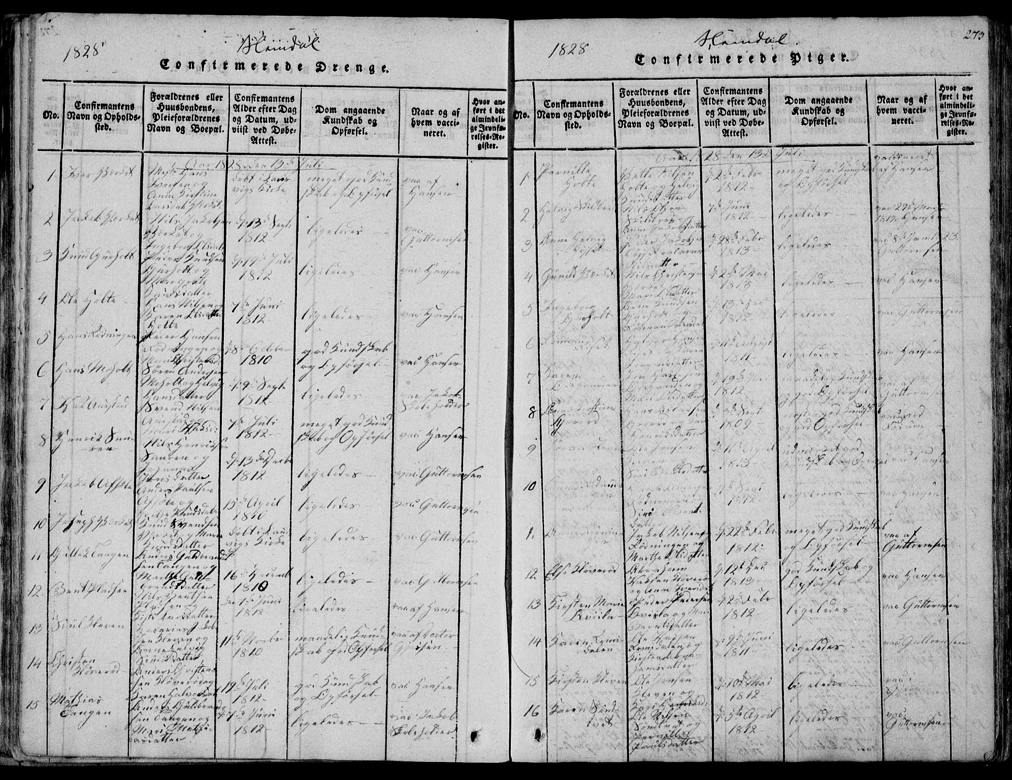 Eidanger kirkebøker, SAKO/A-261/F/Fa/L0007: Parish register (official) no. 7, 1814-1831, p. 273