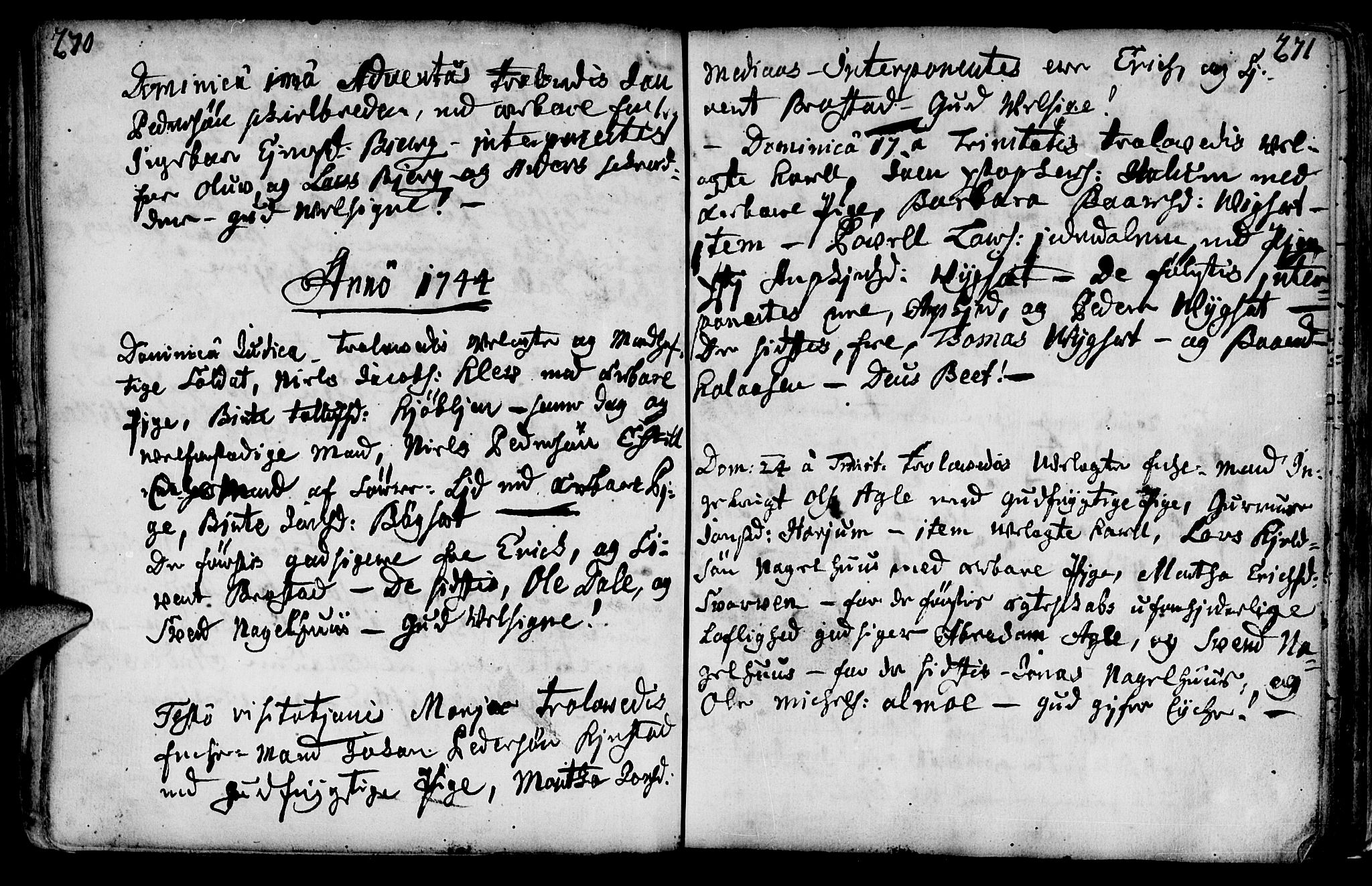 Ministerialprotokoller, klokkerbøker og fødselsregistre - Nord-Trøndelag, SAT/A-1458/749/L0467: Parish register (official) no. 749A01, 1733-1787, p. 270-271