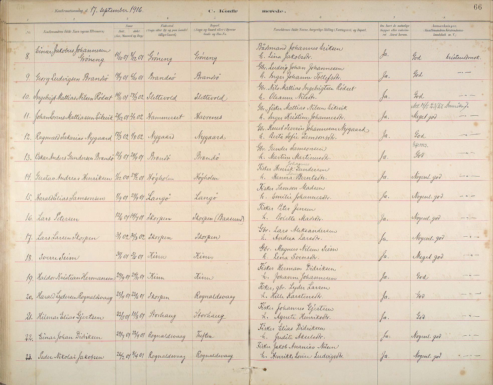 Kinn sokneprestembete, SAB/A-80801/H/Haa/Haab/L0006: Parish register (official) no. B 6, 1883-1925, p. 66