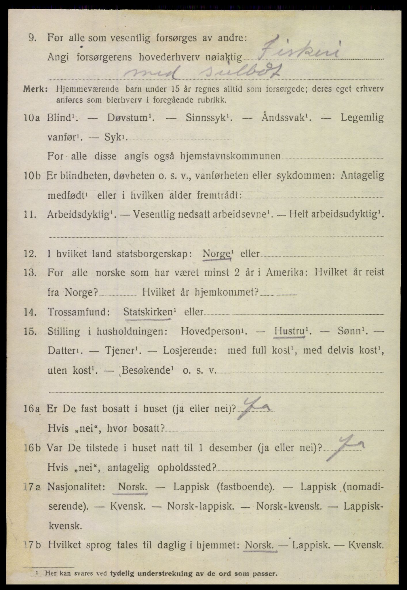 SAT, 1920 census for Hamarøy, 1920, p. 3675