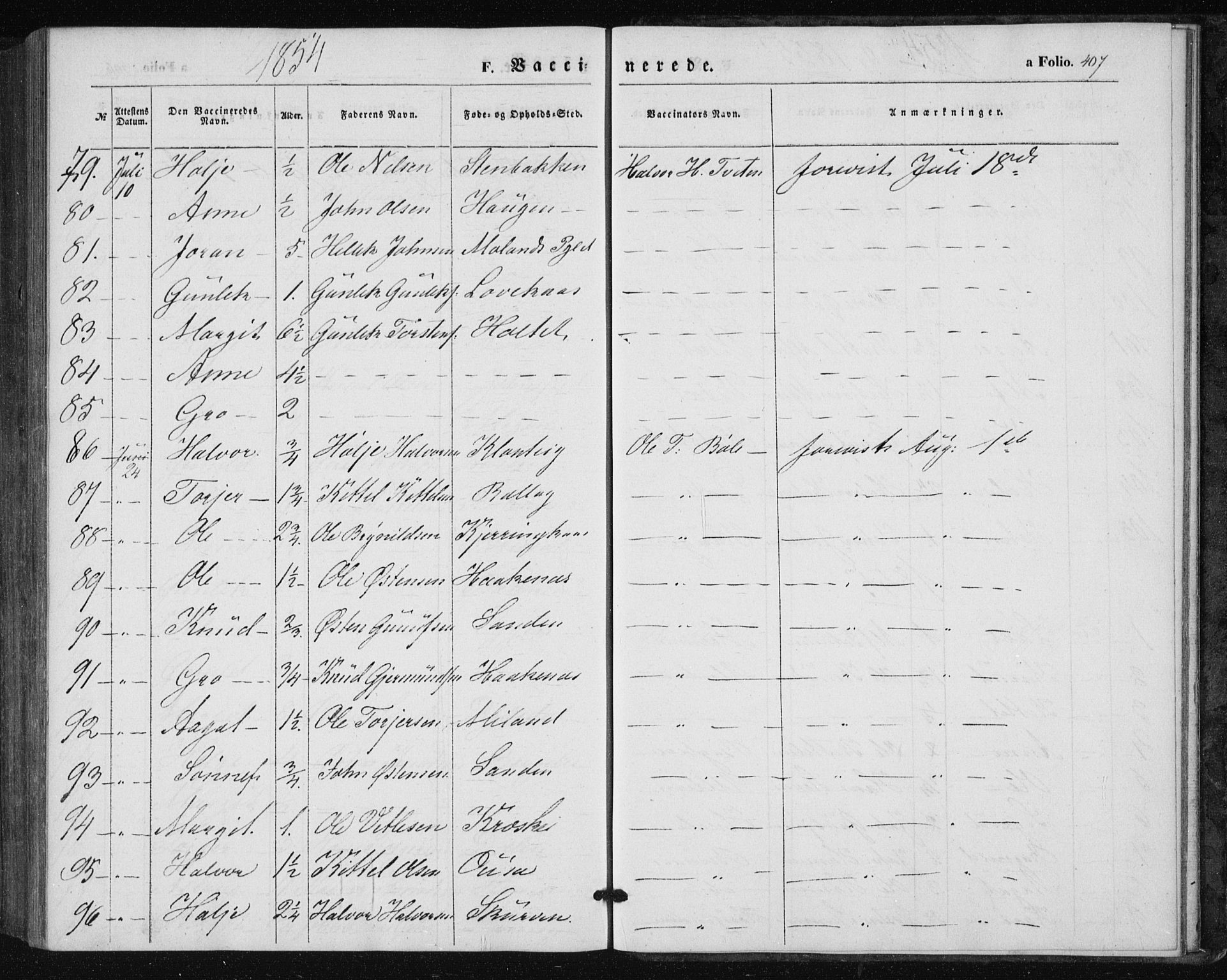 Tinn kirkebøker, SAKO/A-308/F/Fa/L0005: Parish register (official) no. I 5, 1844-1856, p. 407