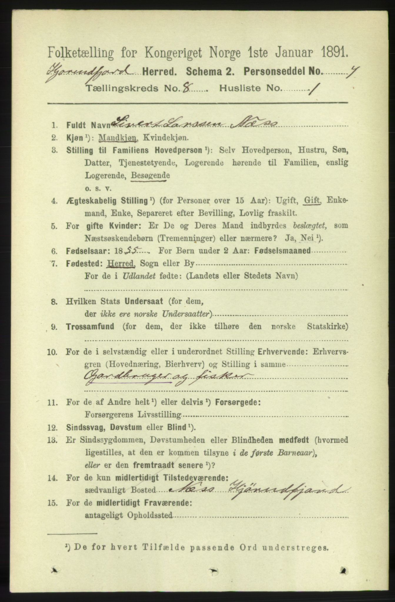 RA, 1891 census for 1522 Hjørundfjord, 1891, p. 1871