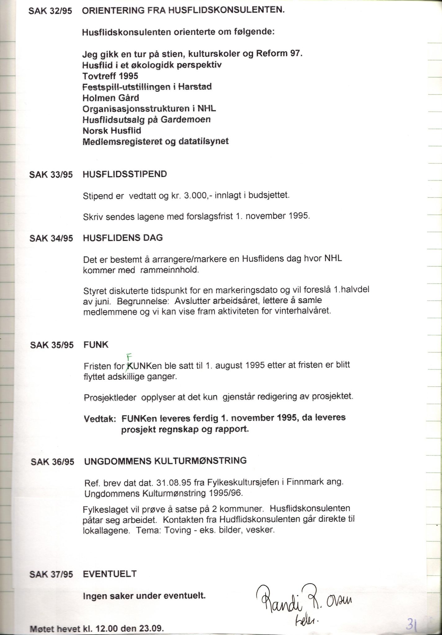 Finnmark Husflidslag, FMFB/A-1134/A/L0004: Møtebok, 1995-2000, p. 35