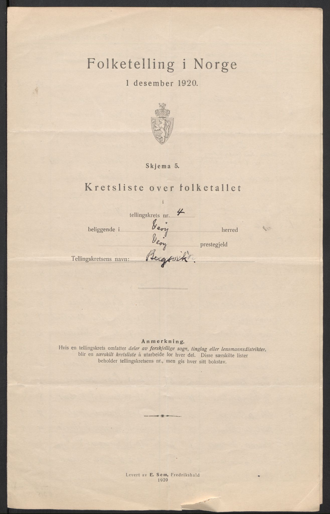 SAT, 1920 census for Veøy, 1920, p. 15