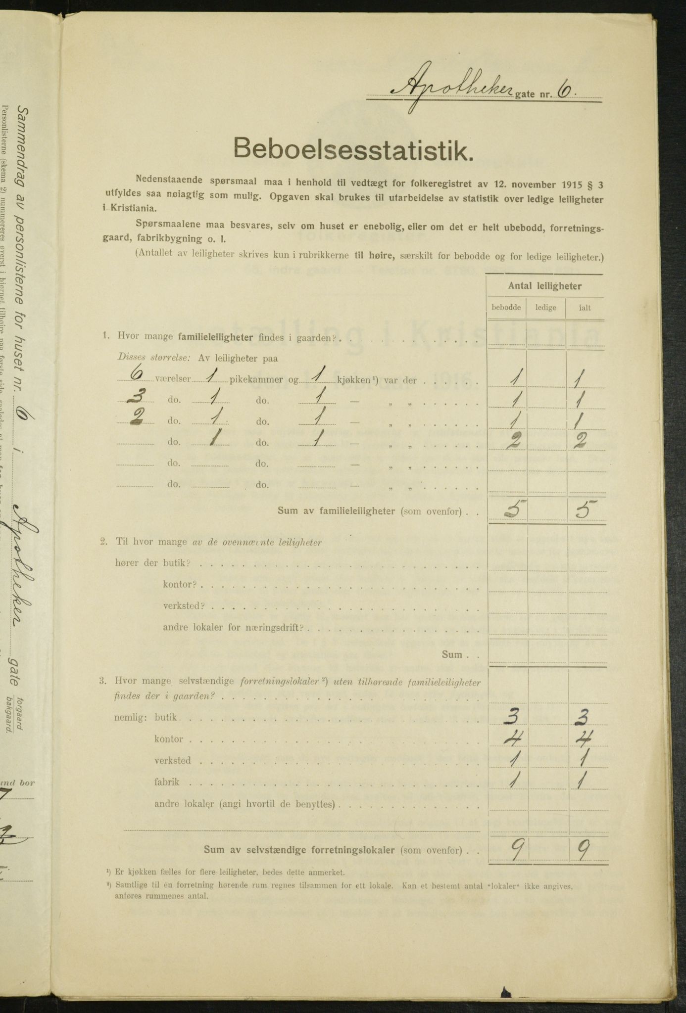 OBA, Municipal Census 1916 for Kristiania, 1916, p. 1389