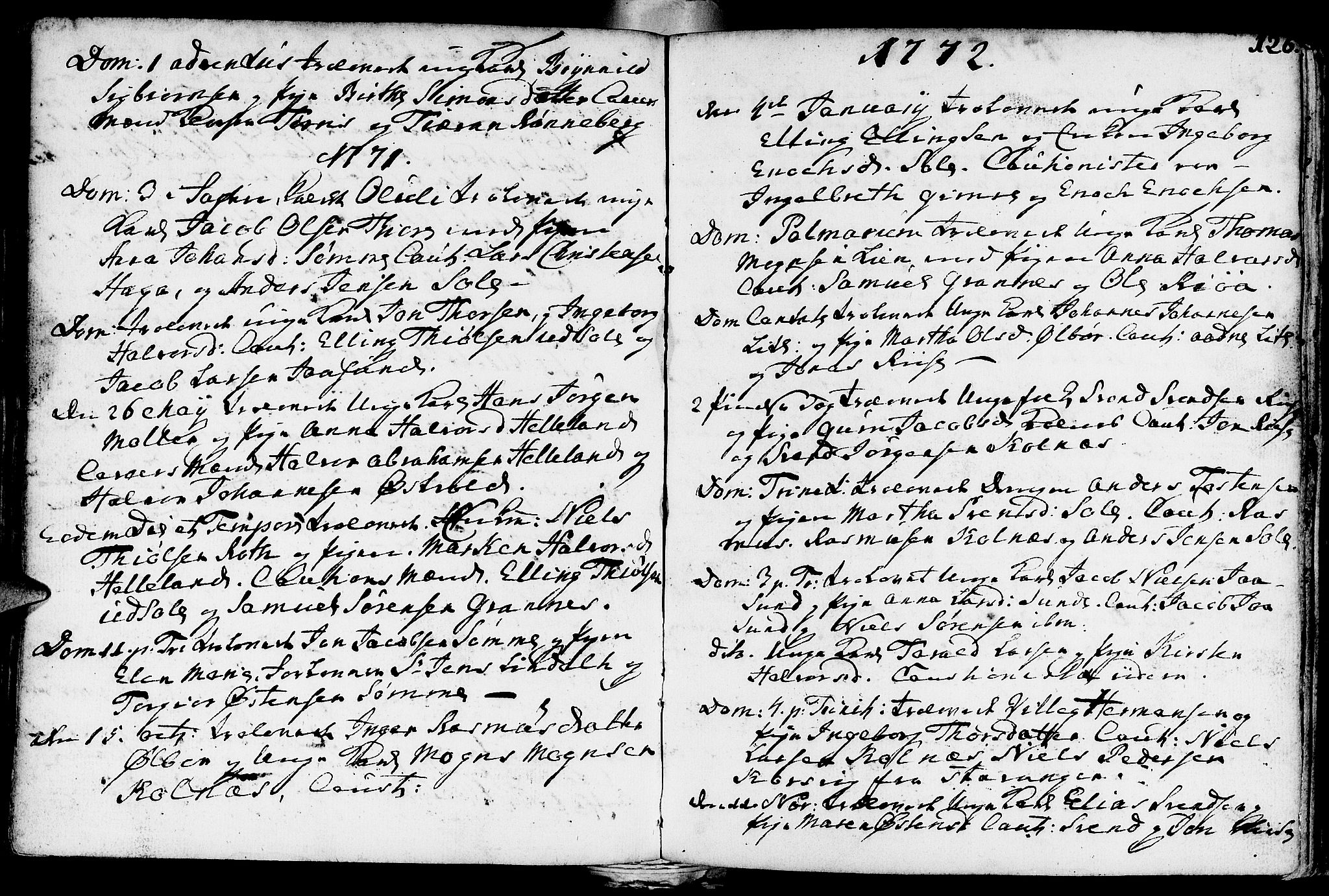 Håland sokneprestkontor, SAST/A-101802/001/30BA/L0002: Parish register (official) no. A 2, 1722-1794, p. 126