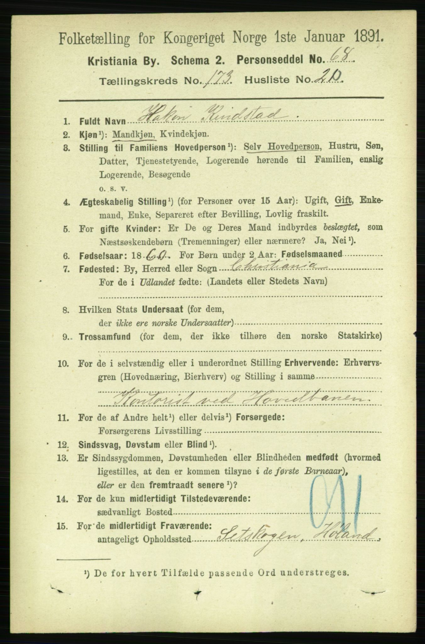 RA, 1891 census for 0301 Kristiania, 1891, p. 103821