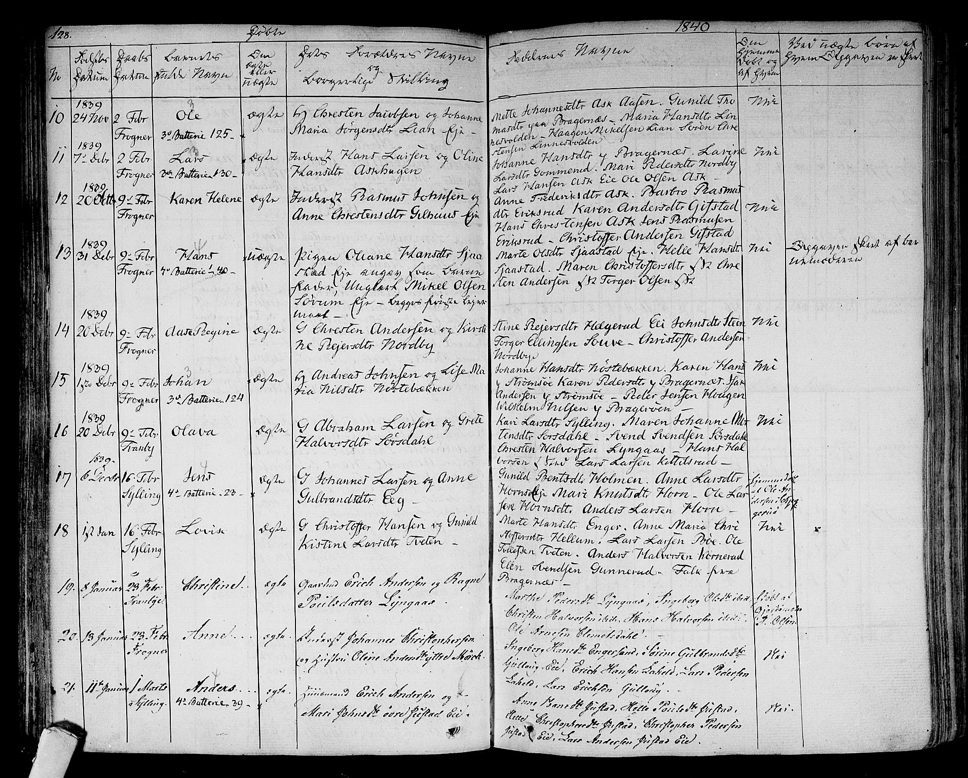 Lier kirkebøker, AV/SAKO-A-230/F/Fa/L0010: Parish register (official) no. I 10, 1827-1843, p. 128