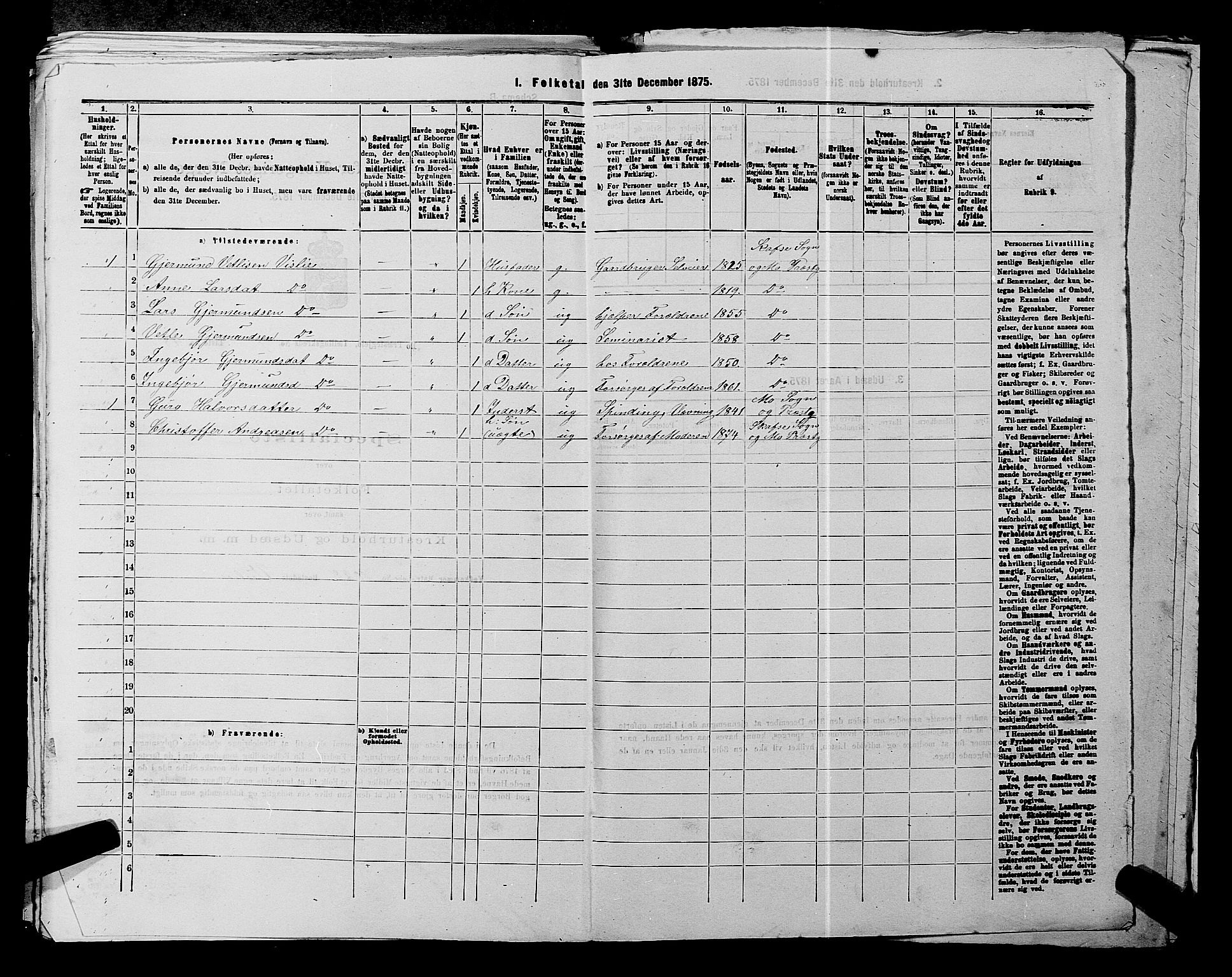 SAKO, 1875 census for 0832P Mo, 1875, p. 609