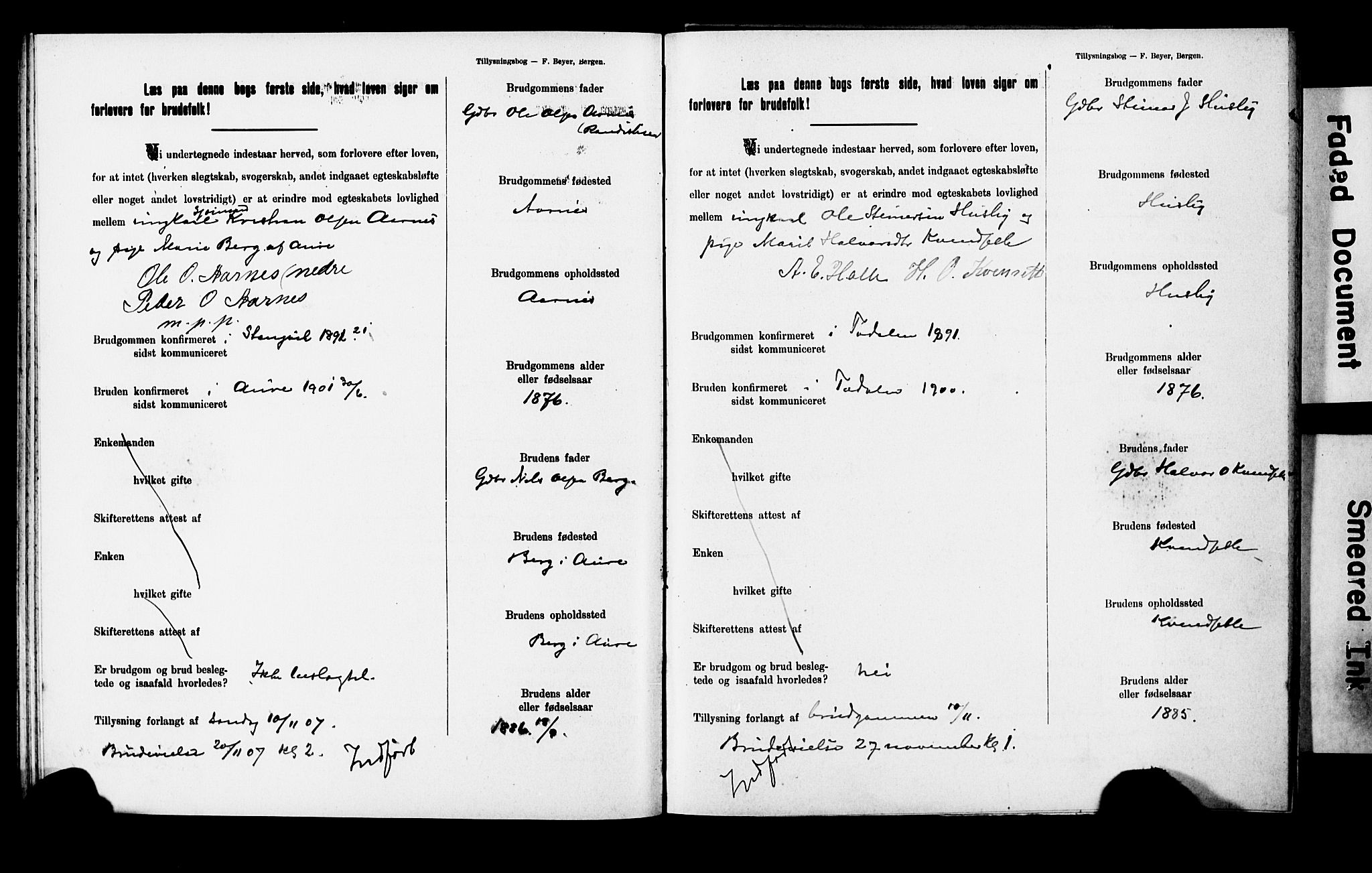 Ministerialprotokoller, klokkerbøker og fødselsregistre - Møre og Romsdal, AV/SAT-A-1454/592/L1028: Banns register no. 592A06, 1903-1909