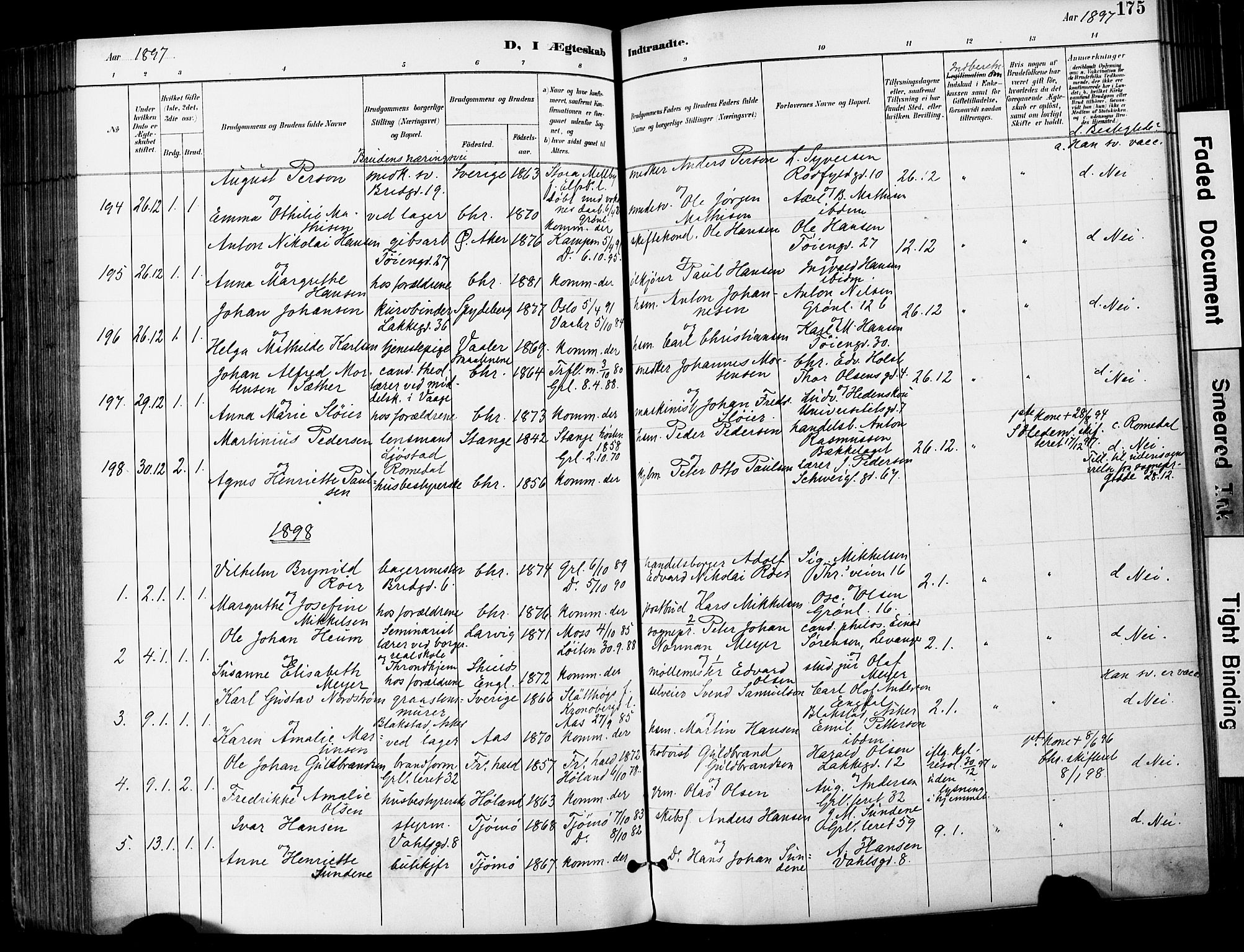 Grønland prestekontor Kirkebøker, SAO/A-10848/F/Fa/L0013: Parish register (official) no. 13, 1887-1906, p. 175