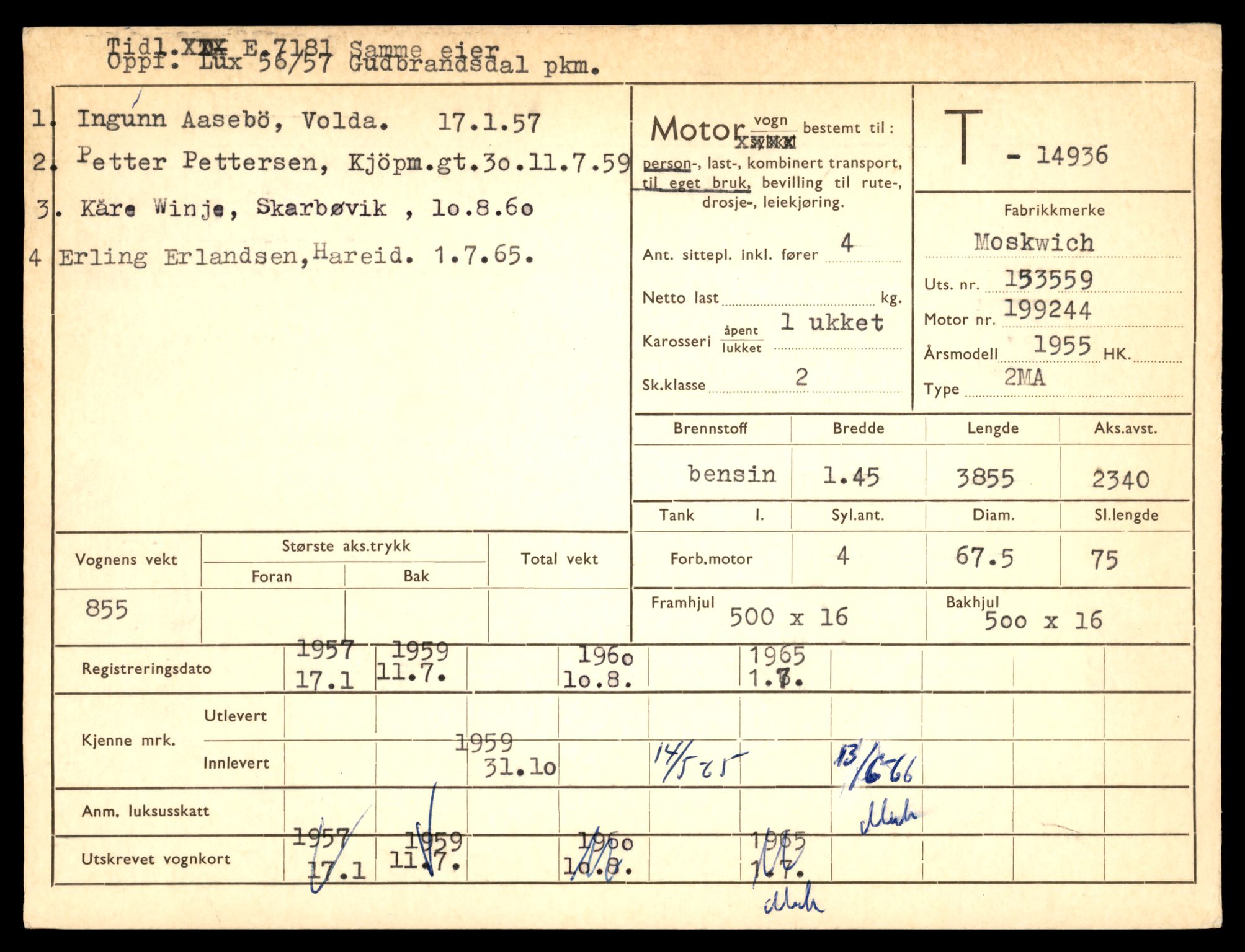 Møre og Romsdal vegkontor - Ålesund trafikkstasjon, AV/SAT-A-4099/F/Fe/L0049: Registreringskort for kjøretøy T 14864 - T 18613, 1927-1998, p. 1655
