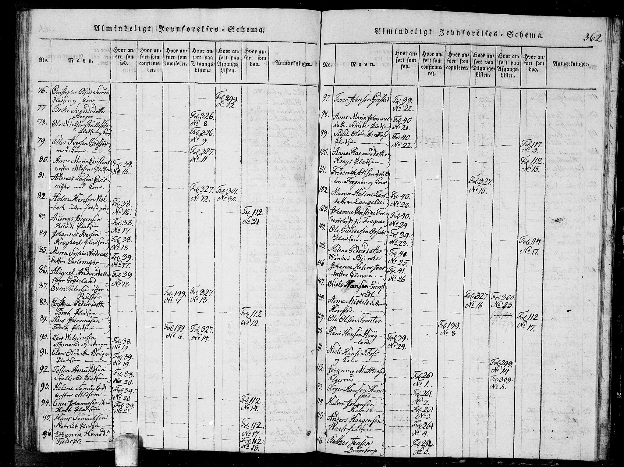 Kråkstad prestekontor Kirkebøker, AV/SAO-A-10125a/G/Ga/L0001: Parish register (copy) no. I 1, 1813-1824, p. 362