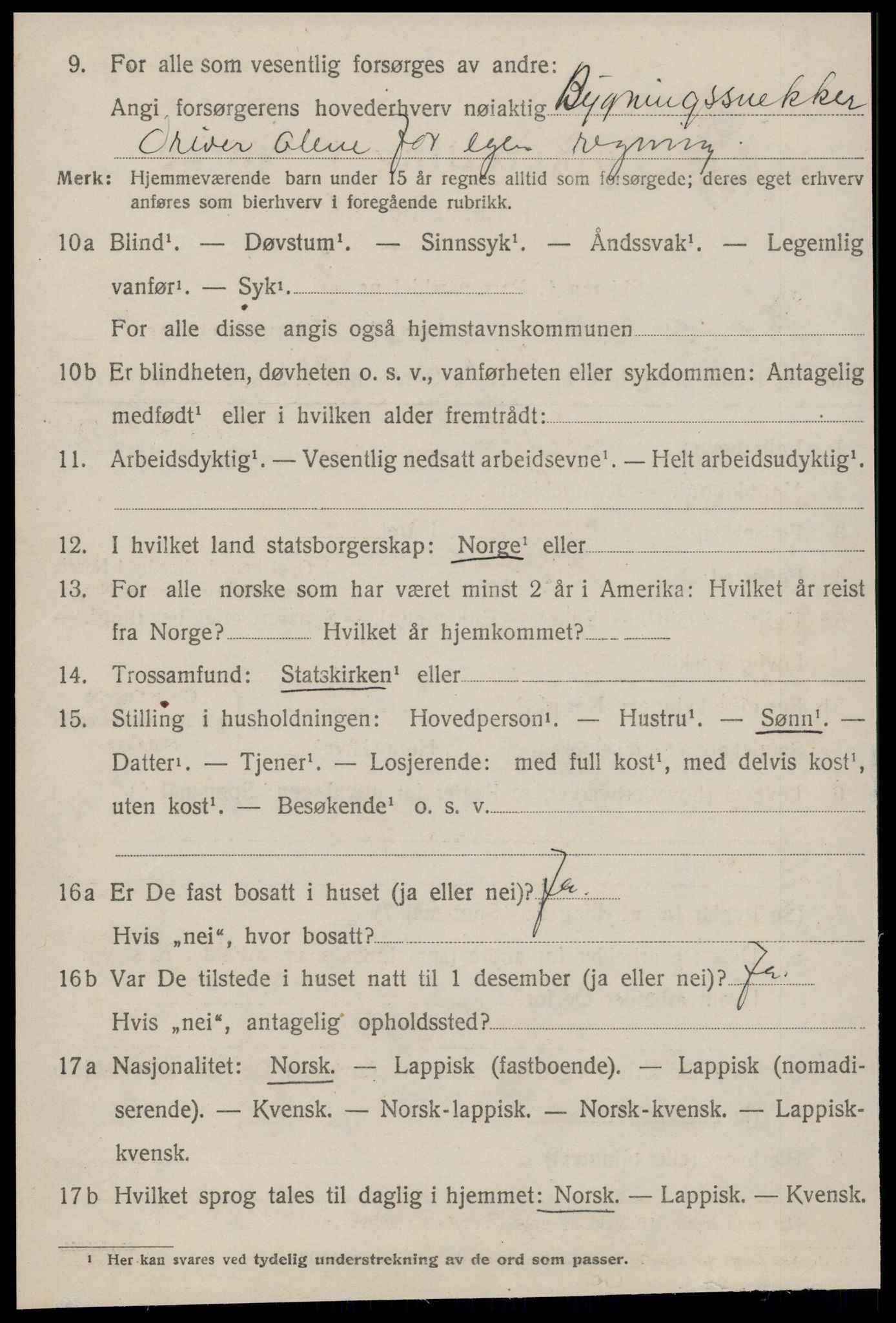 SAT, 1920 census for Horg, 1920, p. 3581