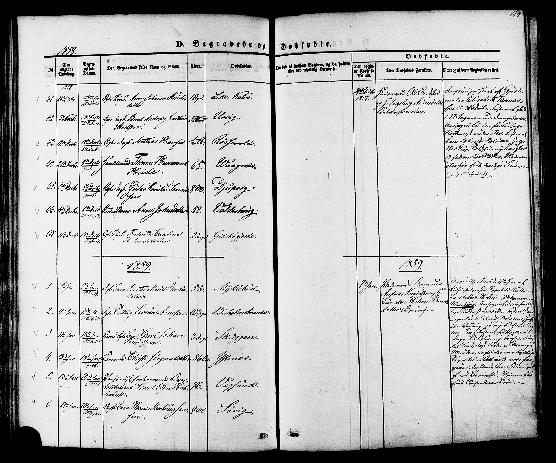 Ministerialprotokoller, klokkerbøker og fødselsregistre - Møre og Romsdal, SAT/A-1454/528/L0398: Parish register (official) no. 528A09, 1858-1864, p. 164