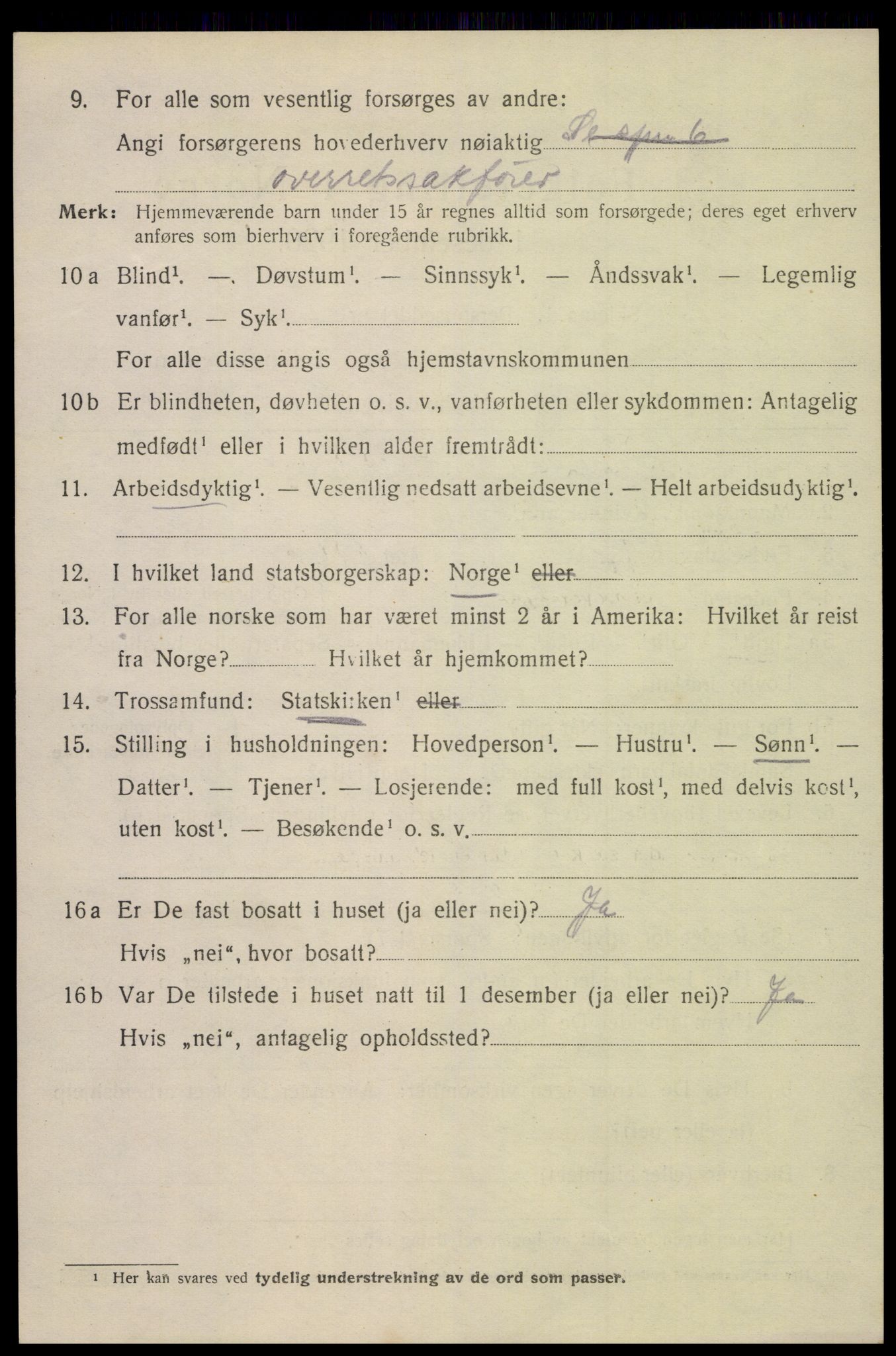 SAK, 1920 census for Flekkefjord, 1920, p. 3791