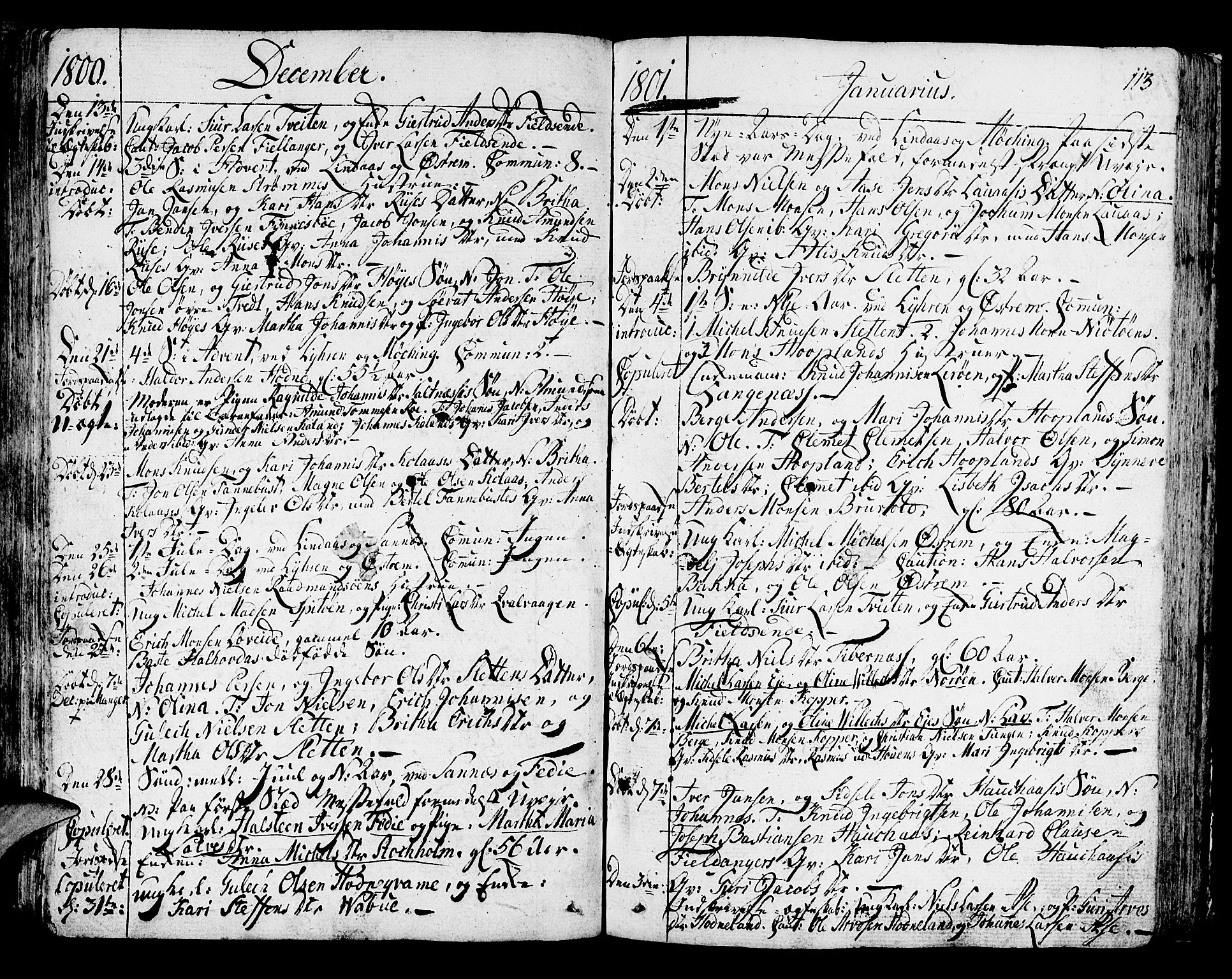Lindås Sokneprestembete, SAB/A-76701/H/Haa: Parish register (official) no. A 5, 1791-1813, p. 113