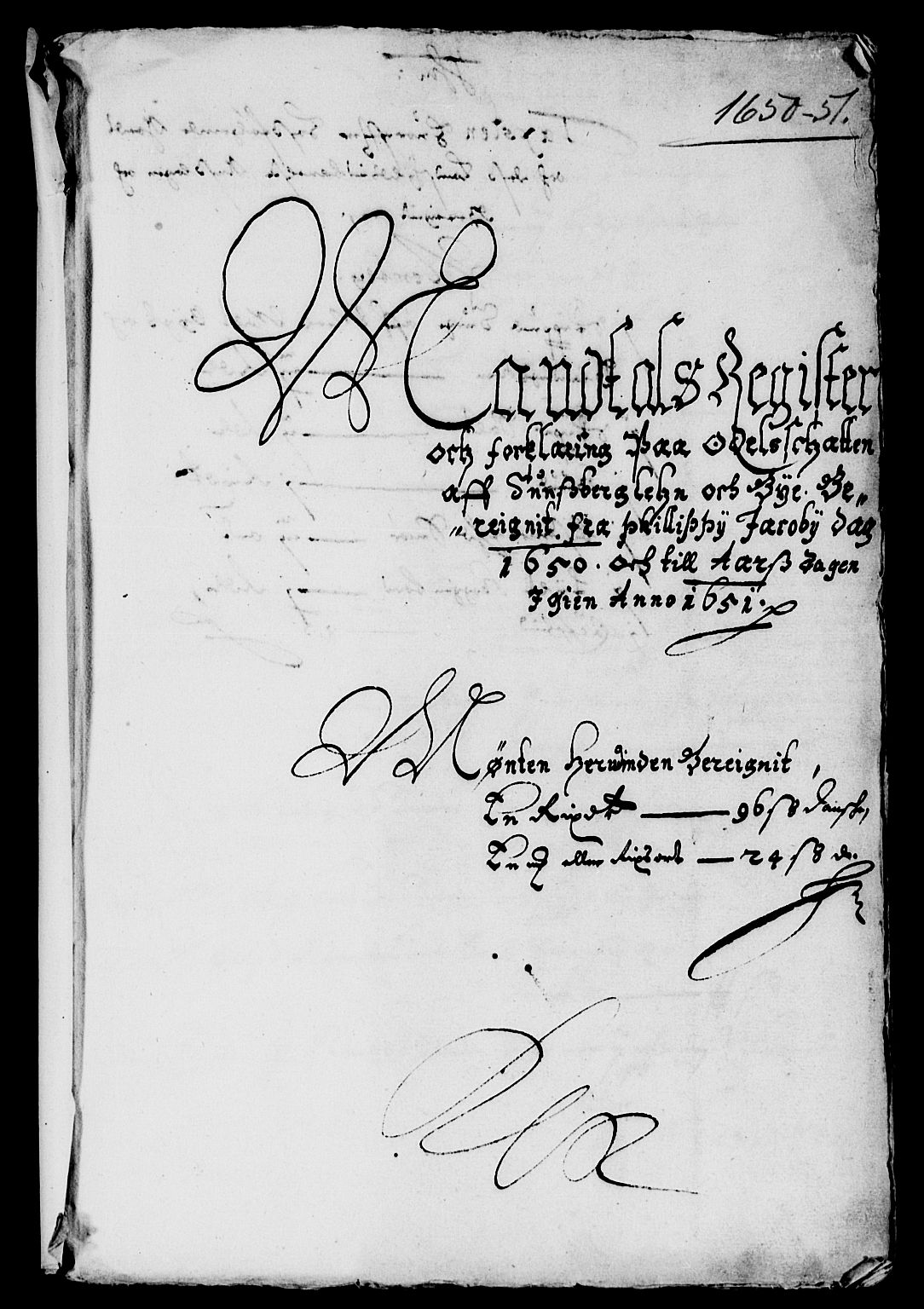 Rentekammeret inntil 1814, Reviderte regnskaper, Lensregnskaper, AV/RA-EA-5023/R/Rb/Rbo/L0030: Tønsberg len, 1650-1652