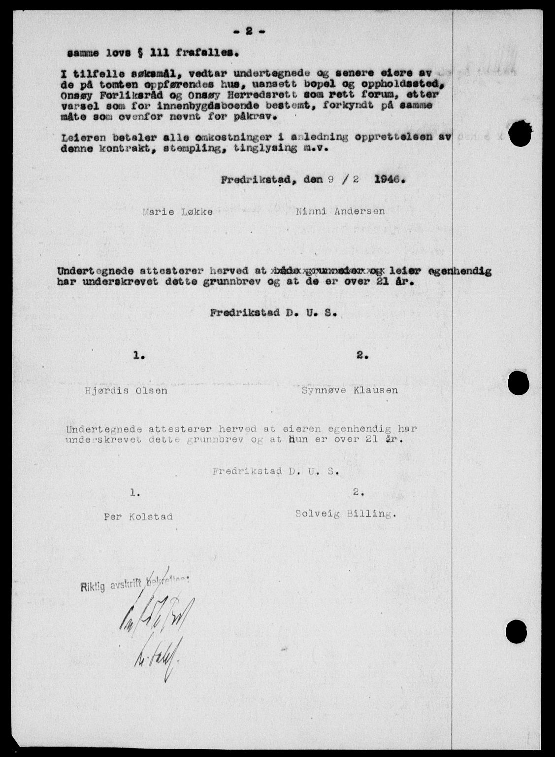 Onsøy sorenskriveri, SAO/A-10474/G/Ga/Gab/L0015: Mortgage book no. II A-15, 1945-1946, Diary no: : 309/1946