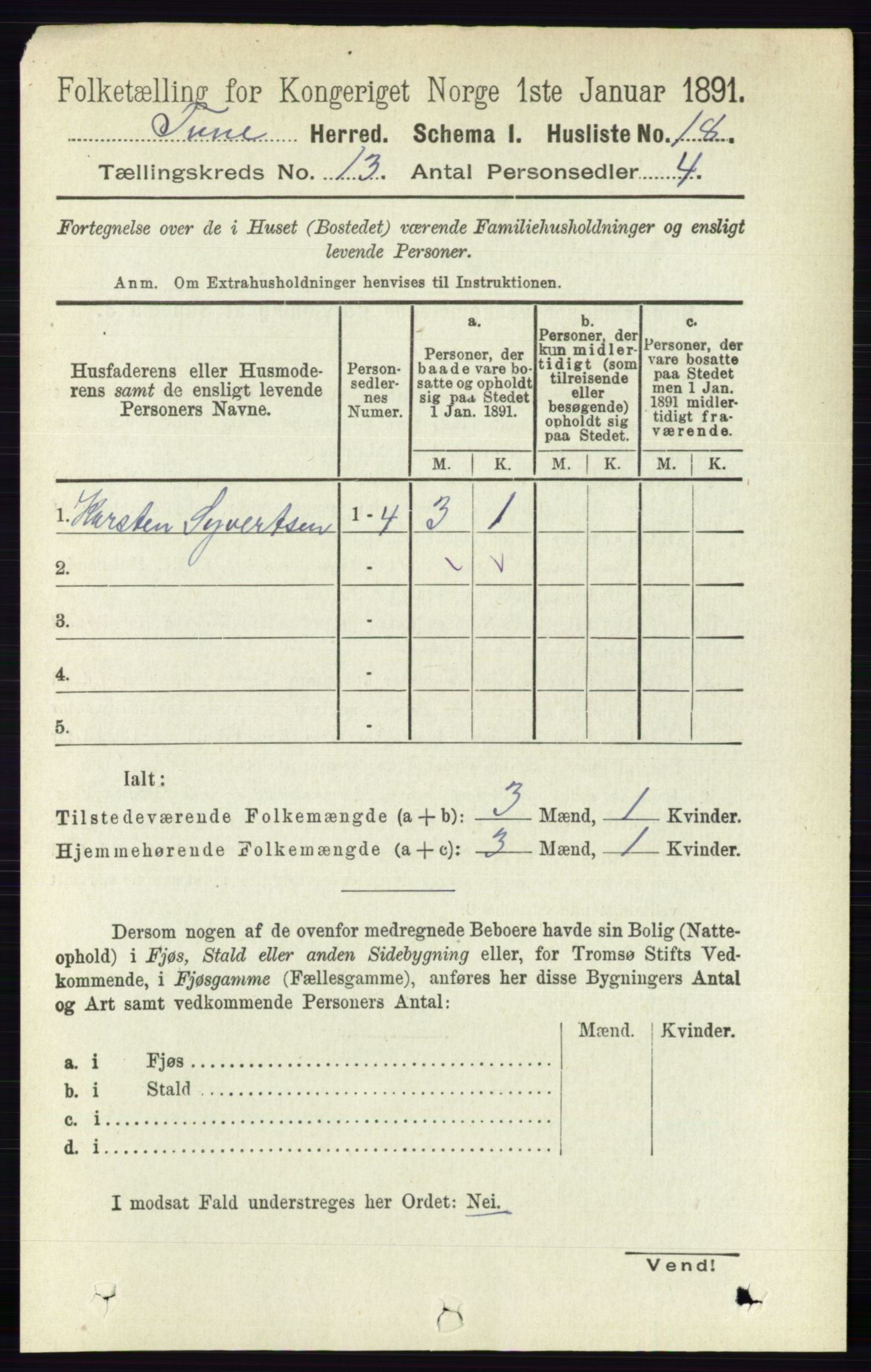 RA, 1891 census for 0130 Tune, 1891, p. 7555