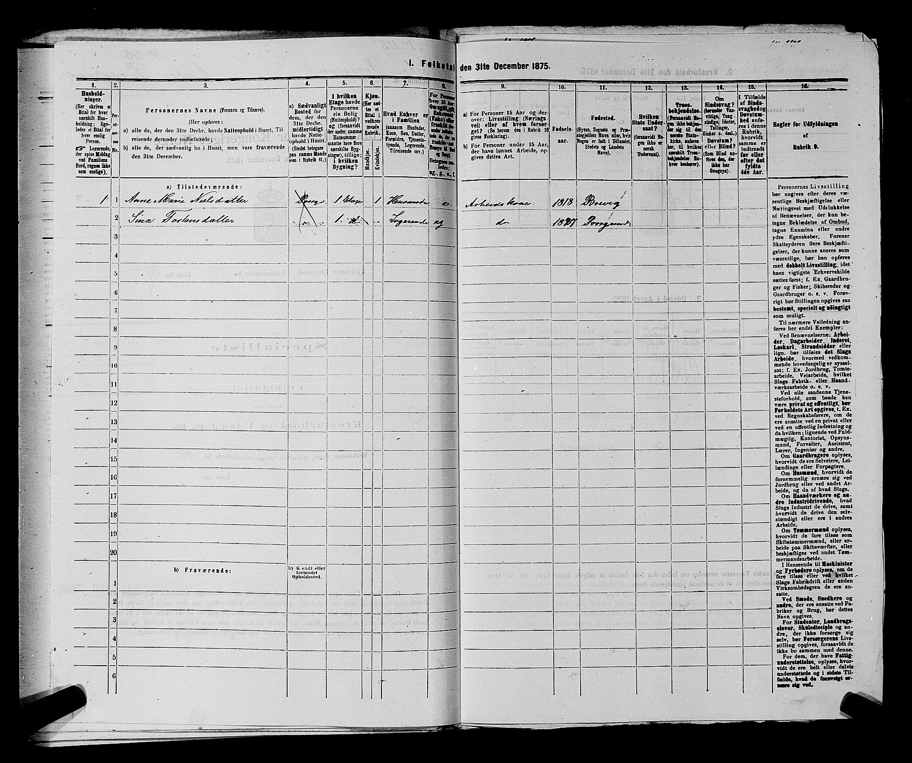 SAKO, 1875 census for 0805P Porsgrunn, 1875, p. 872