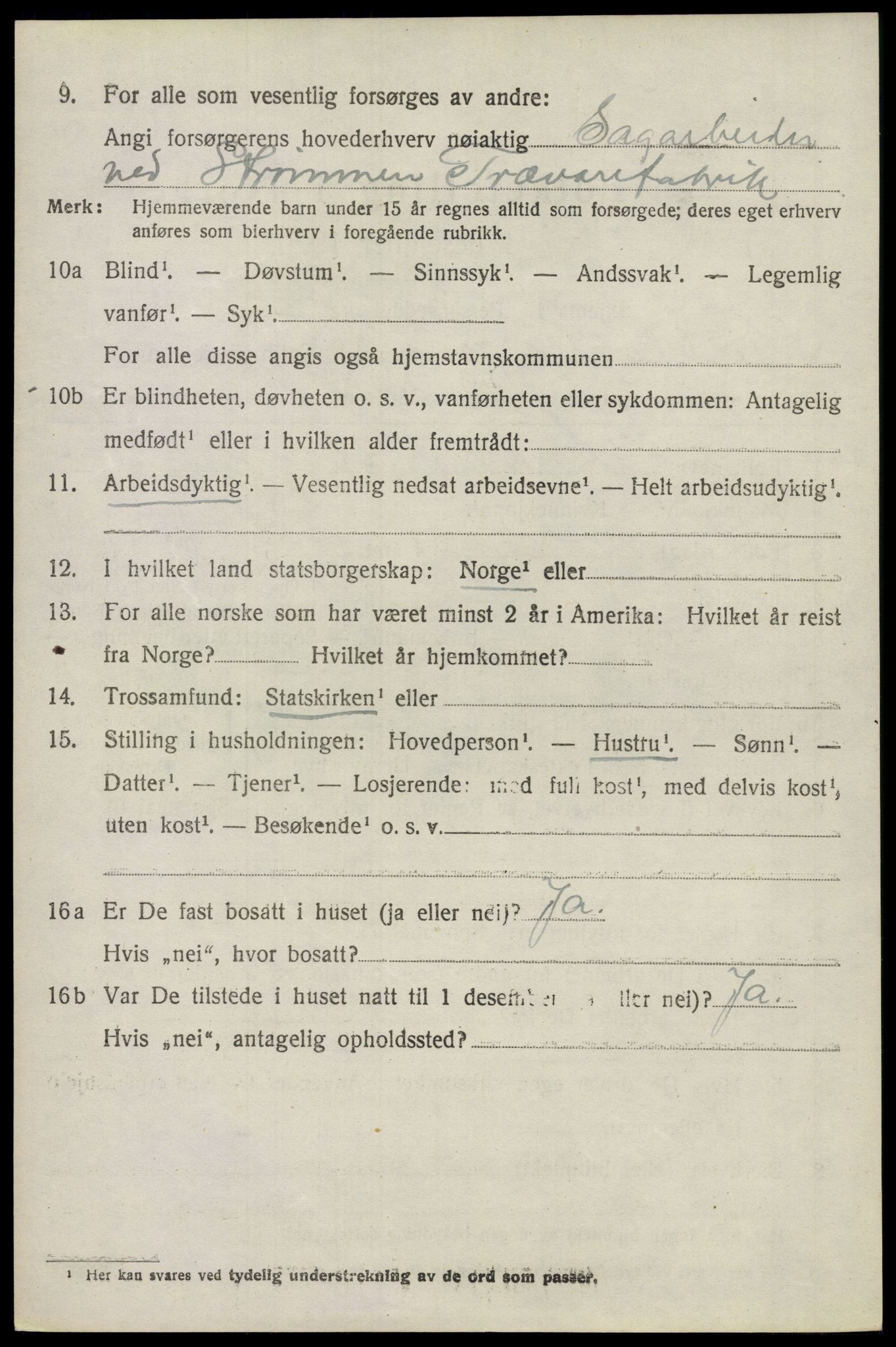 SAO, 1920 census for Lillestrøm, 1920, p. 3867