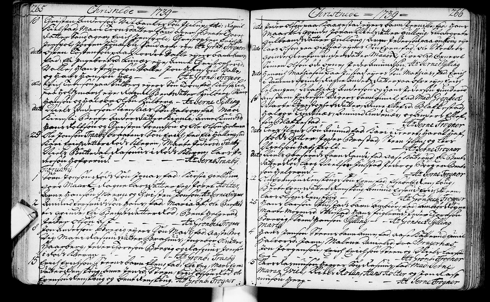 Lier kirkebøker, SAKO/A-230/F/Fa/L0003: Parish register (official) no. I 3, 1727-1748, p. 265-266