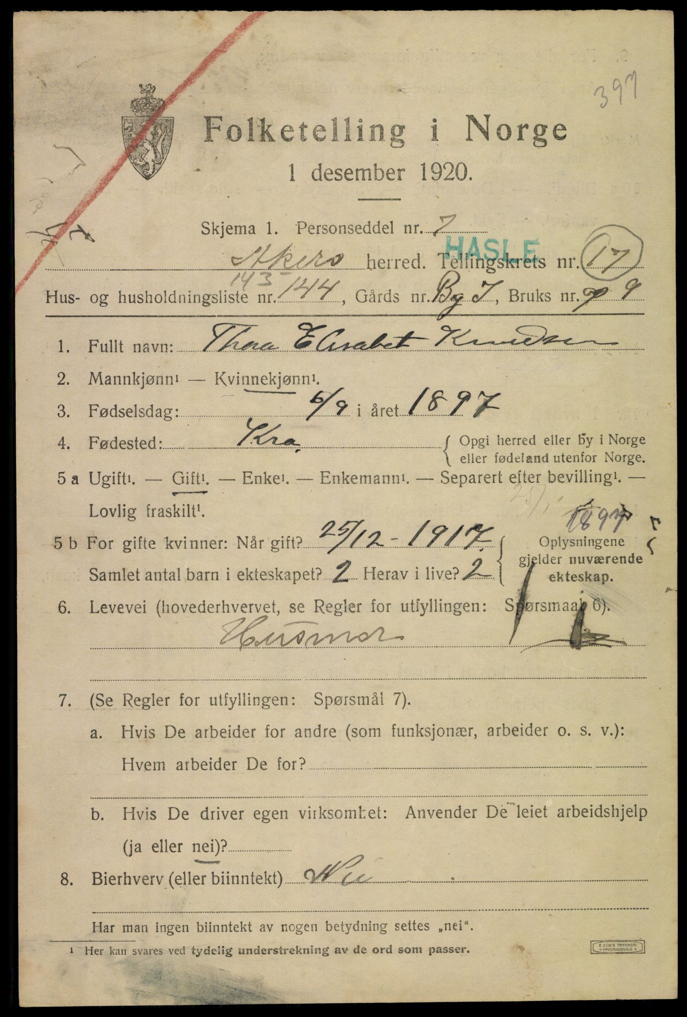 SAO, 1920 census for Aker, 1920, p. 108730