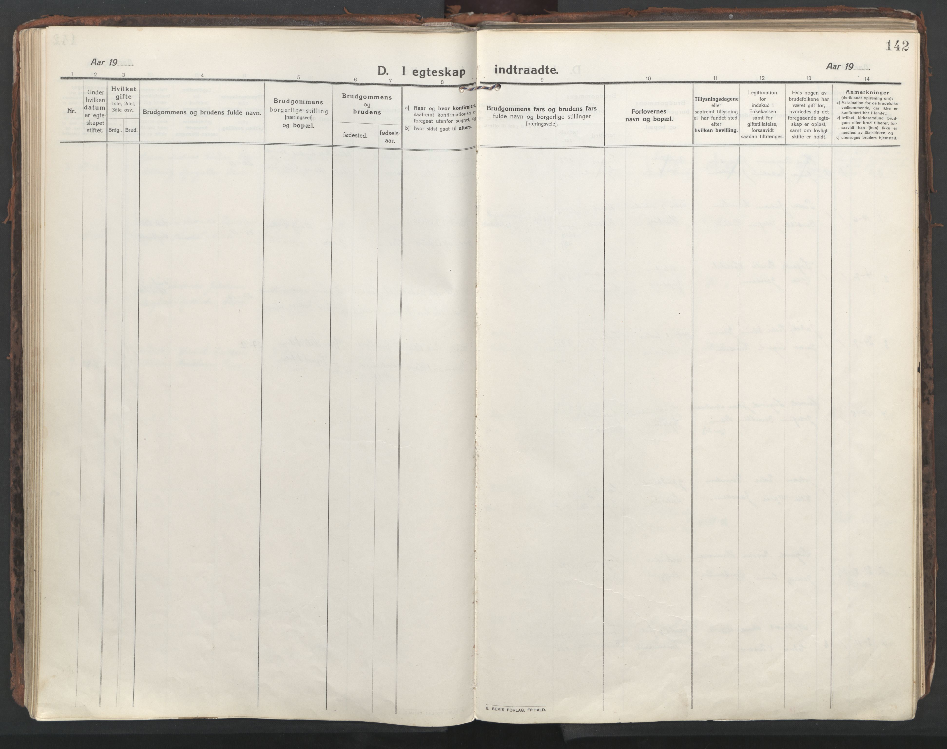 Ministerialprotokoller, klokkerbøker og fødselsregistre - Nordland, SAT/A-1459/861/L0872: Parish register (official) no. 861A07, 1915-1924, p. 142
