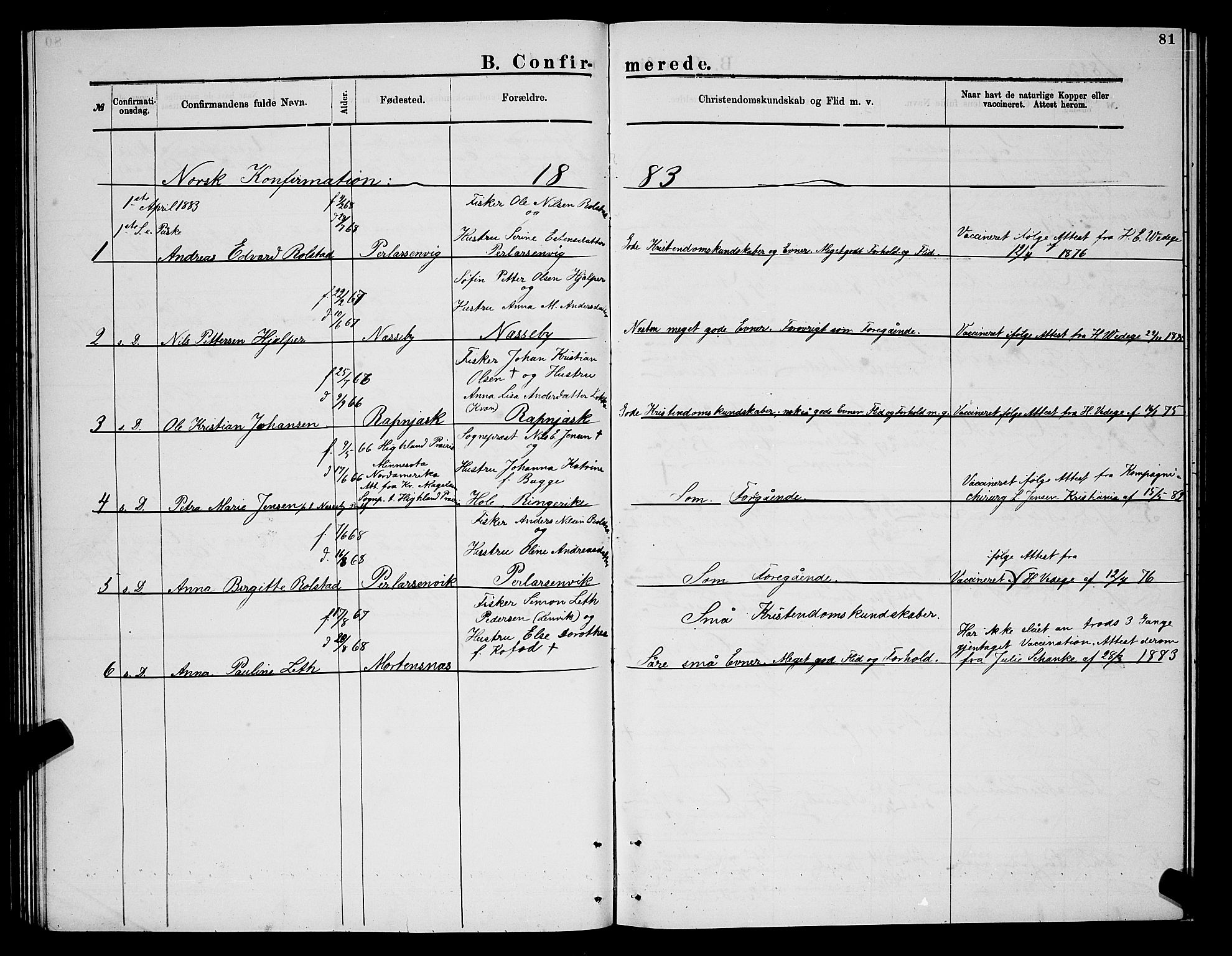 Nesseby sokneprestkontor, SATØ/S-1330/H/Hb/L0004klokker: Parish register (copy) no. 4, 1877-1884, p. 81
