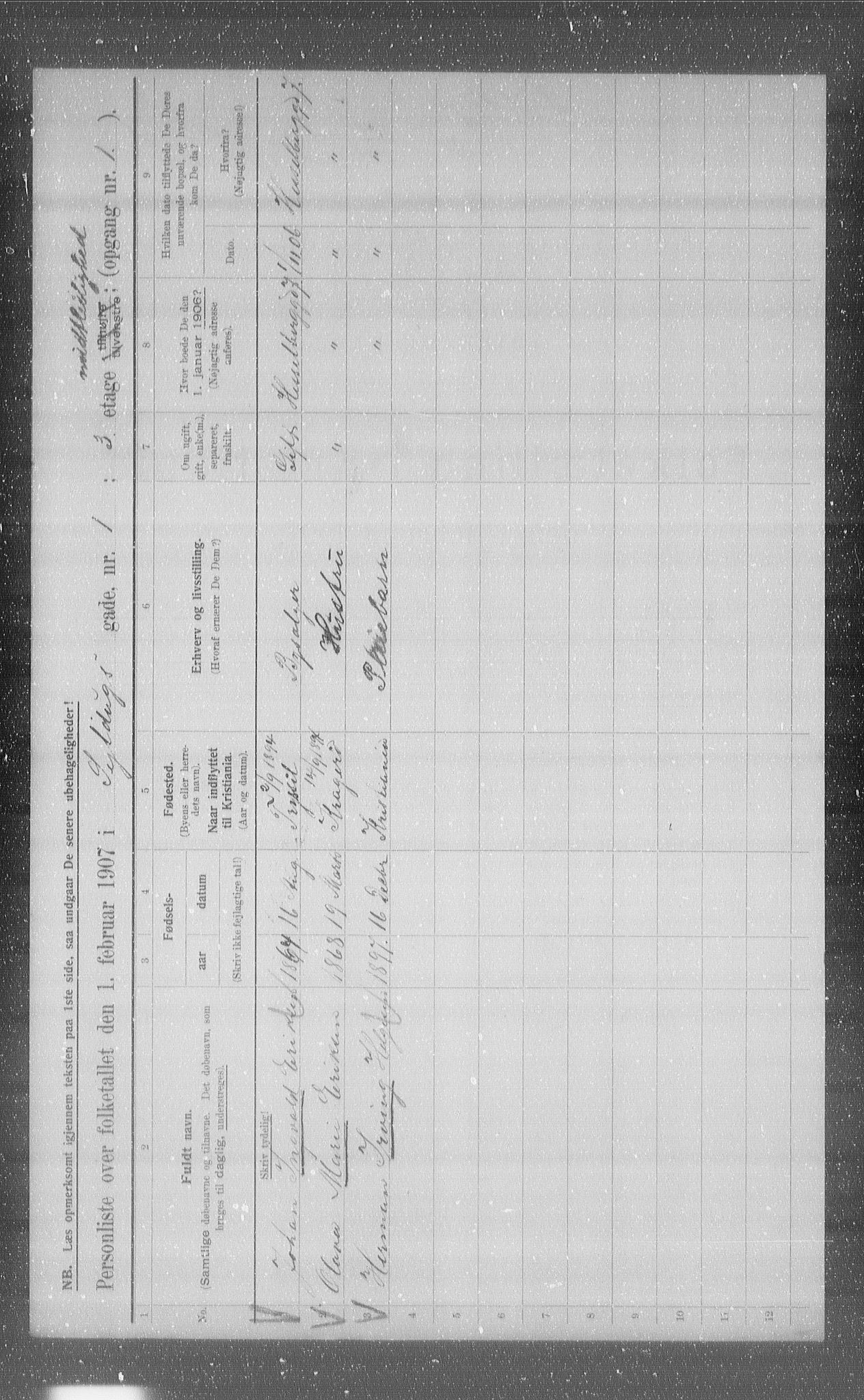 OBA, Municipal Census 1907 for Kristiania, 1907, p. 47901