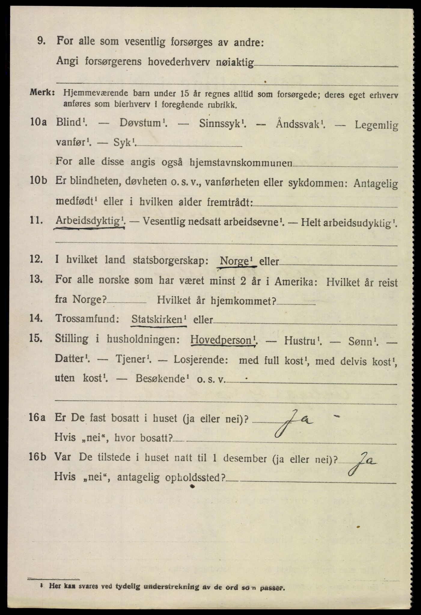 SAH, 1920 census for Tynset, 1920, p. 8499