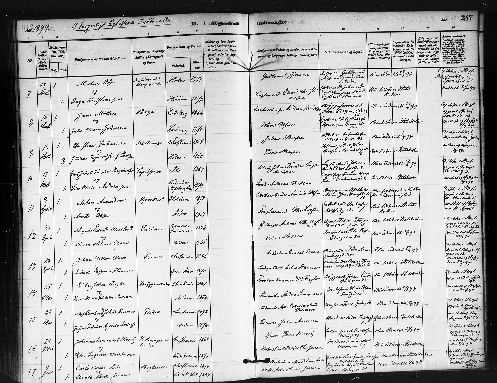 Jakob prestekontor Kirkebøker, SAO/A-10850/F/Fa/L0004: Parish register (official) no. 4, 1880-1894, p. 247