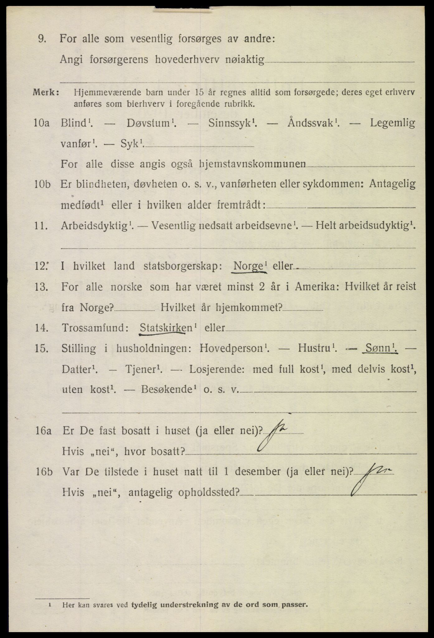 SAH, 1920 census for Nordre Land, 1920, p. 2243