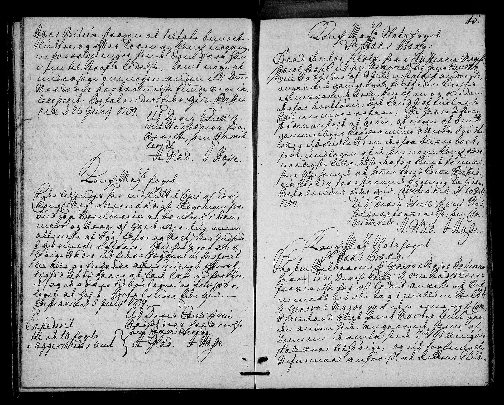 Stattholderembetet 1572-1771, AV/RA-EA-2870/Bb/L0006: Ordreprotokoll, 1709-1710, p. 14b-15a