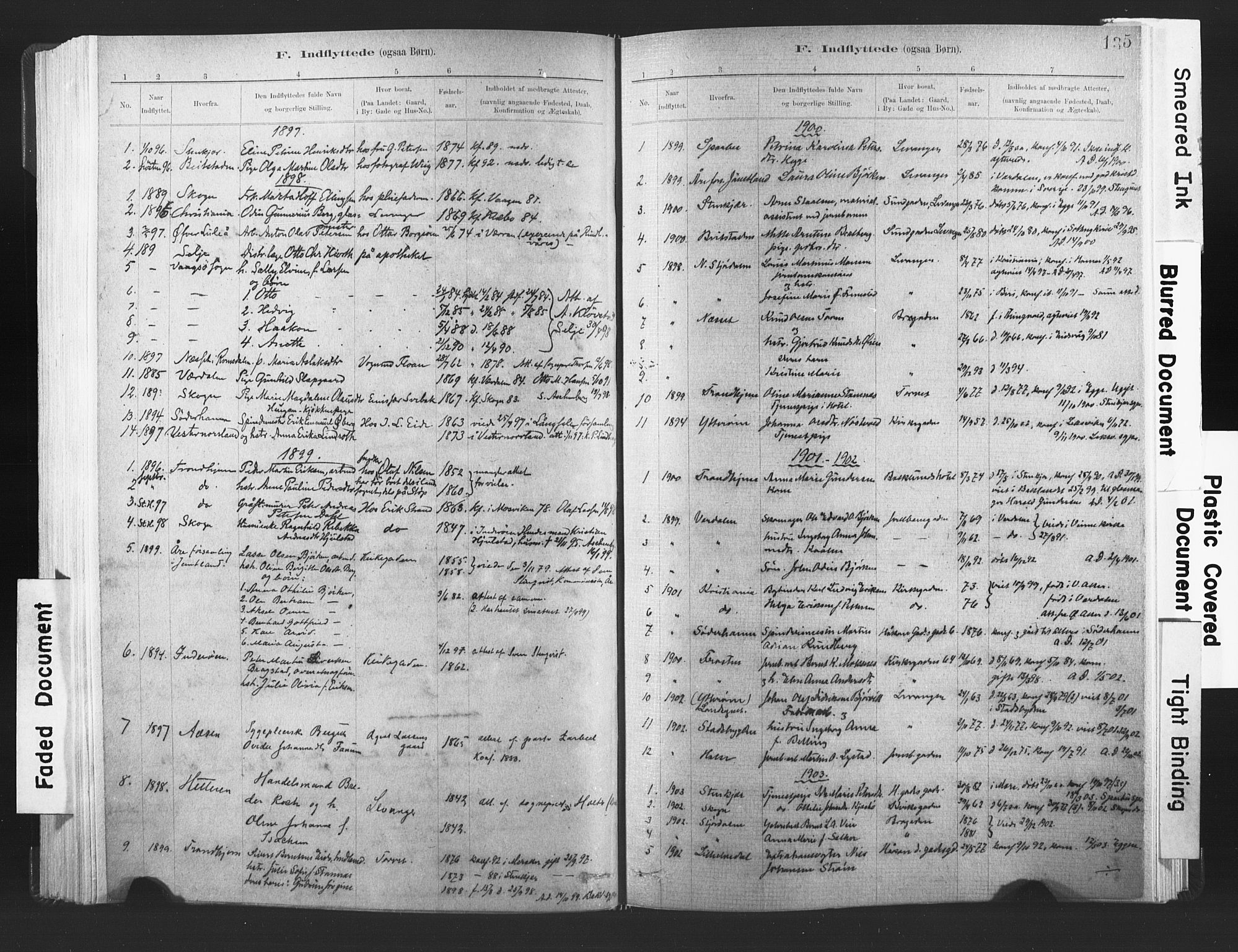 Ministerialprotokoller, klokkerbøker og fødselsregistre - Nord-Trøndelag, SAT/A-1458/720/L0189: Parish register (official) no. 720A05, 1880-1911, p. 135