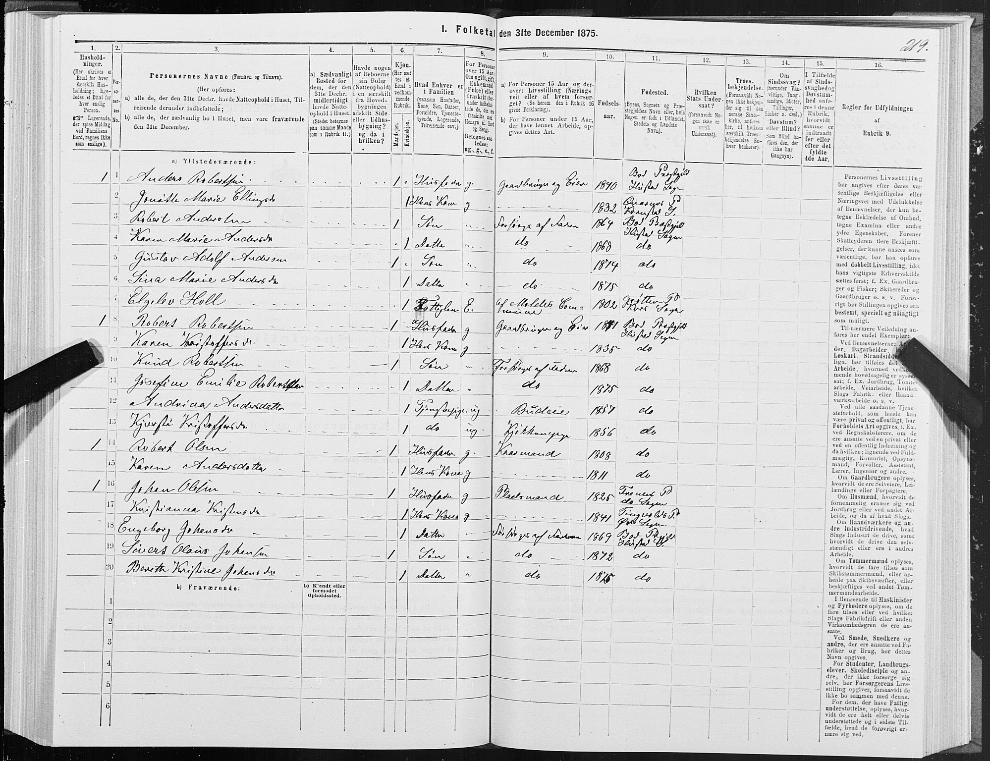 SAT, 1875 census for 1549P Bud, 1875, p. 1219