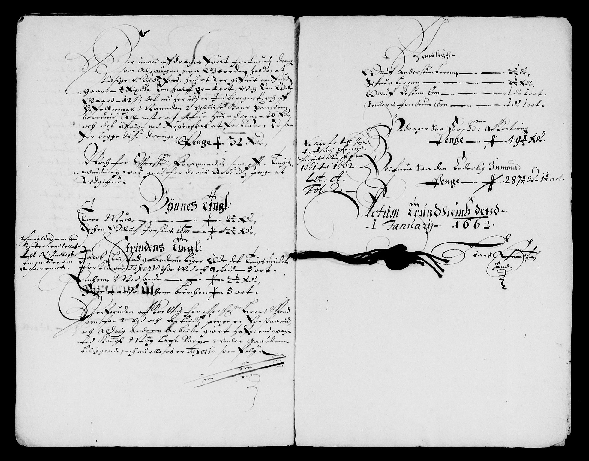 Rentekammeret inntil 1814, Reviderte regnskaper, Lensregnskaper, AV/RA-EA-5023/R/Rb/Rbw/L0147: Trondheim len, 1661