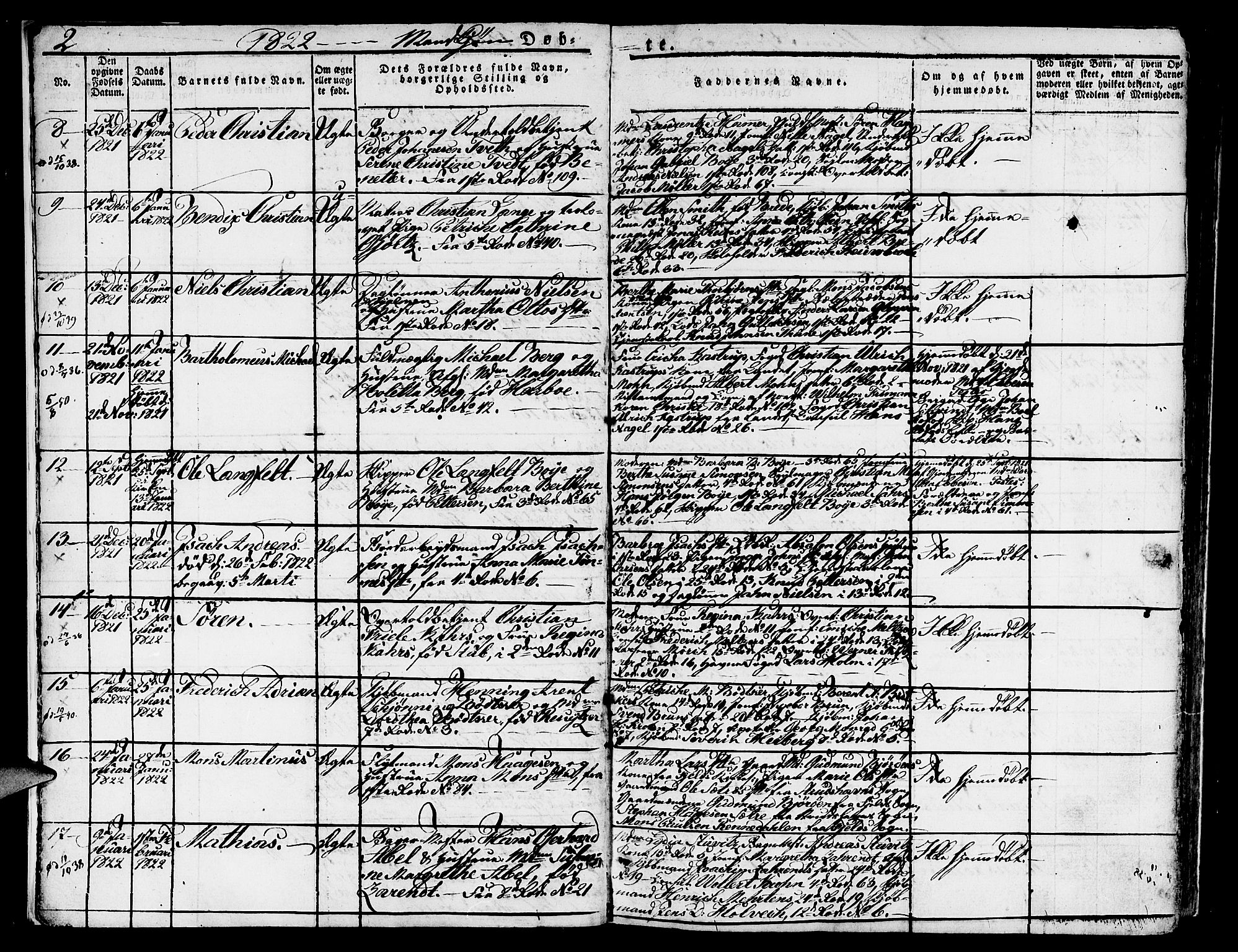 Nykirken Sokneprestembete, SAB/A-77101/H/Hab: Parish register (copy) no. A 5I, 1821-1841, p. 2