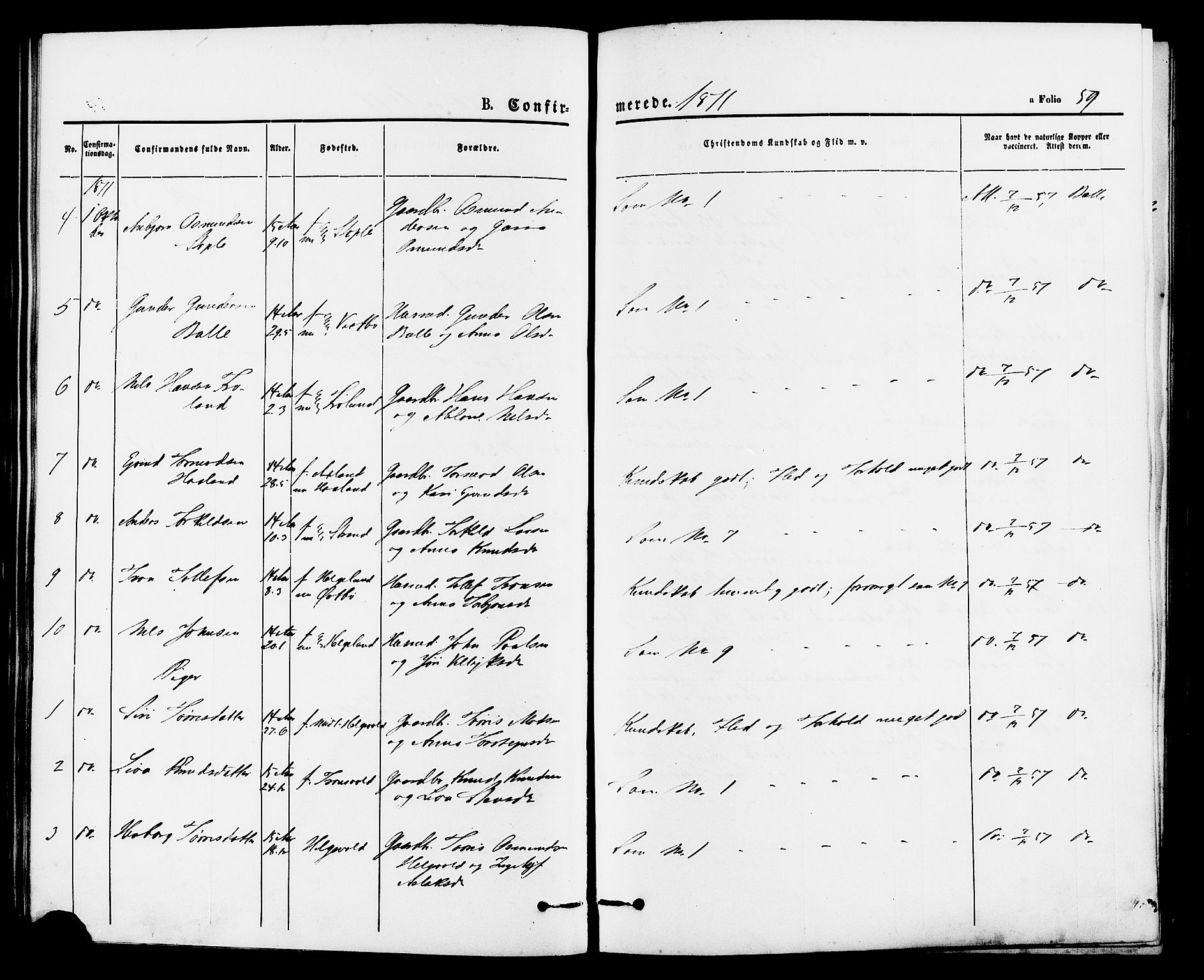 Vikedal sokneprestkontor, AV/SAST-A-101840/01/IV: Parish register (official) no. A 8, 1868-1885, p. 59