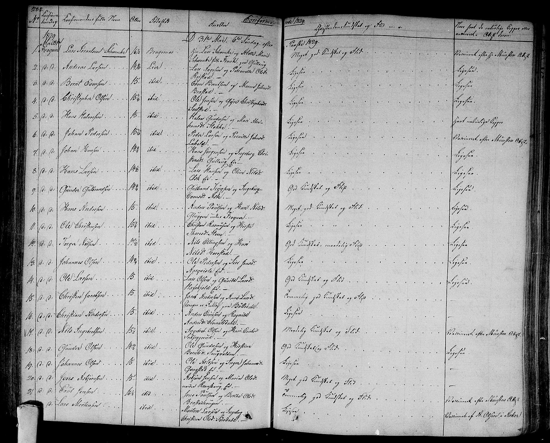 Lier kirkebøker, AV/SAKO-A-230/F/Fa/L0010: Parish register (official) no. I 10, 1827-1843, p. 232