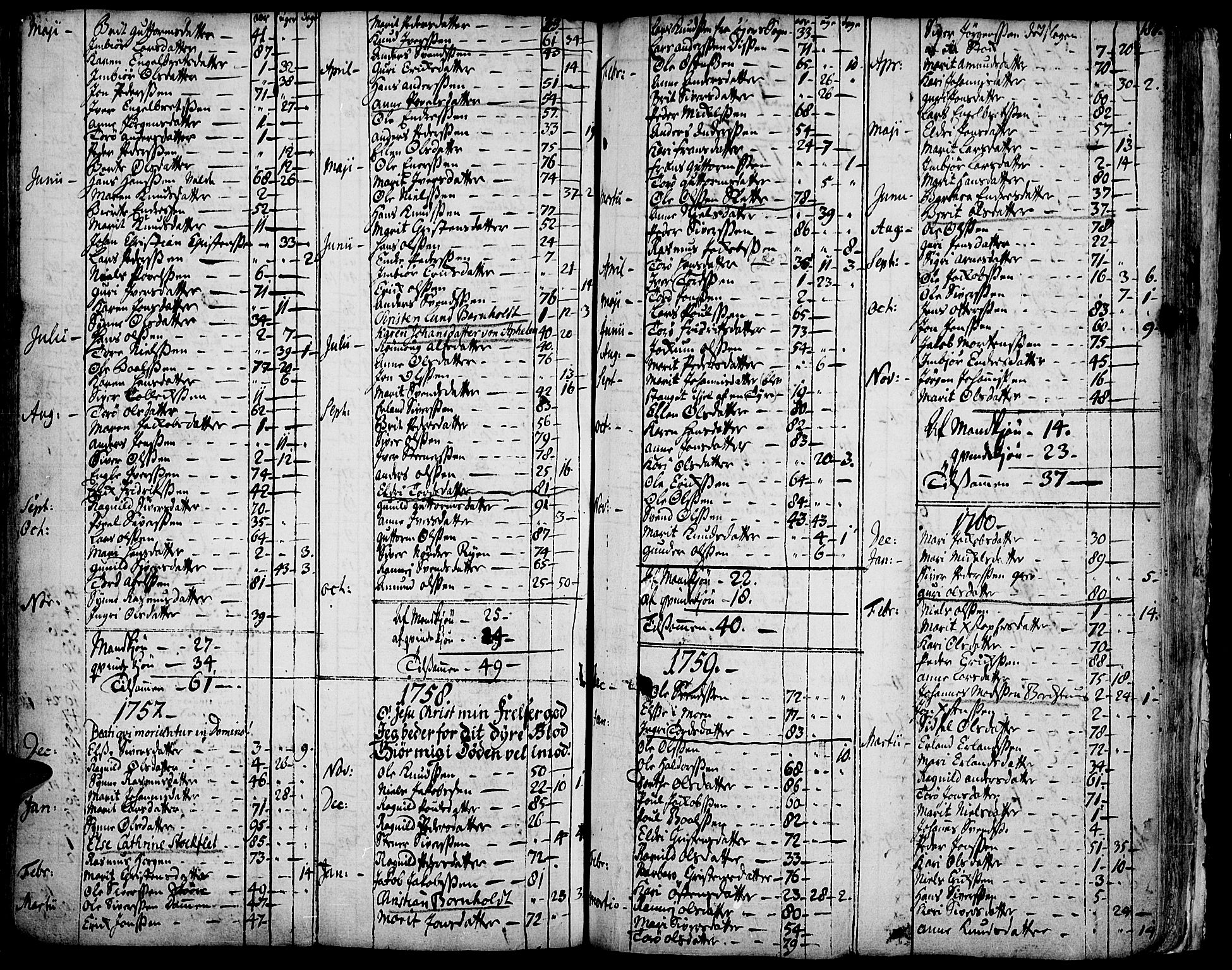 Vågå prestekontor, AV/SAH-PREST-076/H/Ha/Haa/L0001: Parish register (official) no. 1, 1739-1810, p. 188