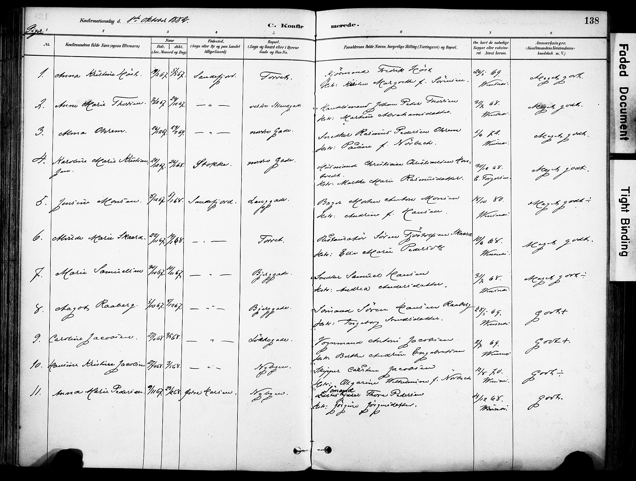 Sandefjord kirkebøker, AV/SAKO-A-315/F/Fa/L0002: Parish register (official) no. 2, 1880-1894, p. 138